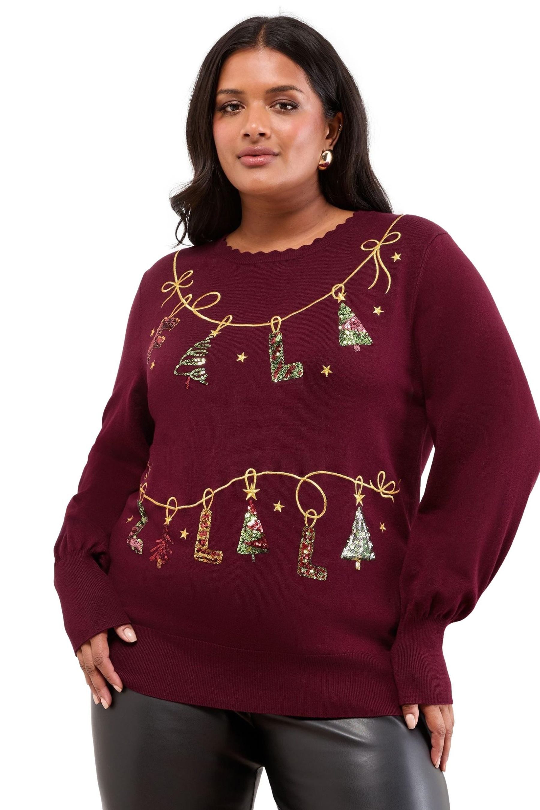 Rundhalspullover Lipsy Weihnachten Strickpullover, Curve