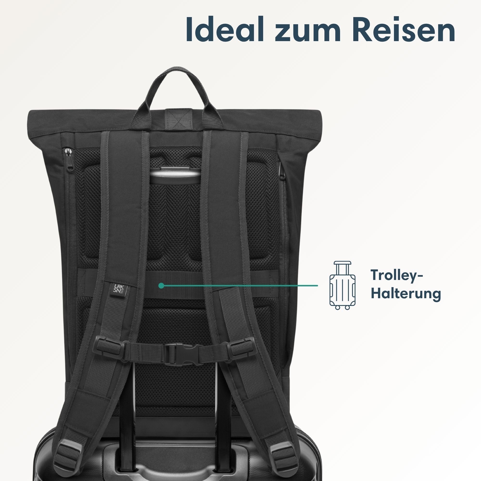LARKSON Cityrucksack Janne Tagesrucksack 14-17 Liter für Damen & Herren (1-tlg), Flexible Größe, Gepolstertes Laptopfach, Wasserabweisend
