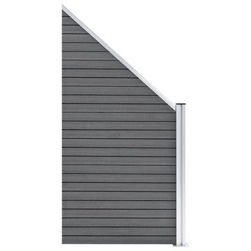 vidaXL Gartentor WPC Zaun-Set 7 Quadrate 1 Schräge 1311x186 cm Grau