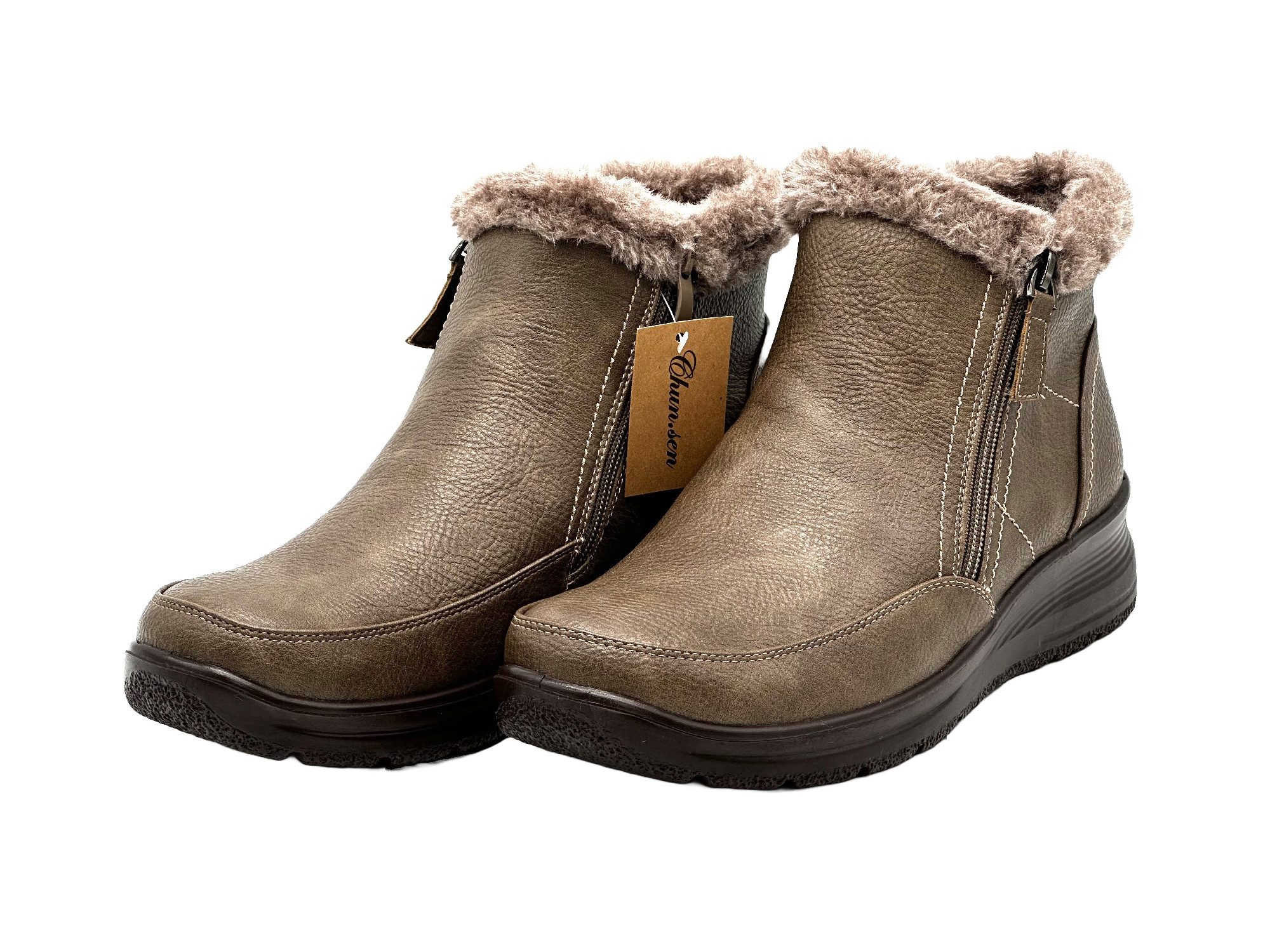 Nowaland Damen Warm Gefütterte Winter-Stiefeletten mit Reißverschluss Winte günstig online kaufen