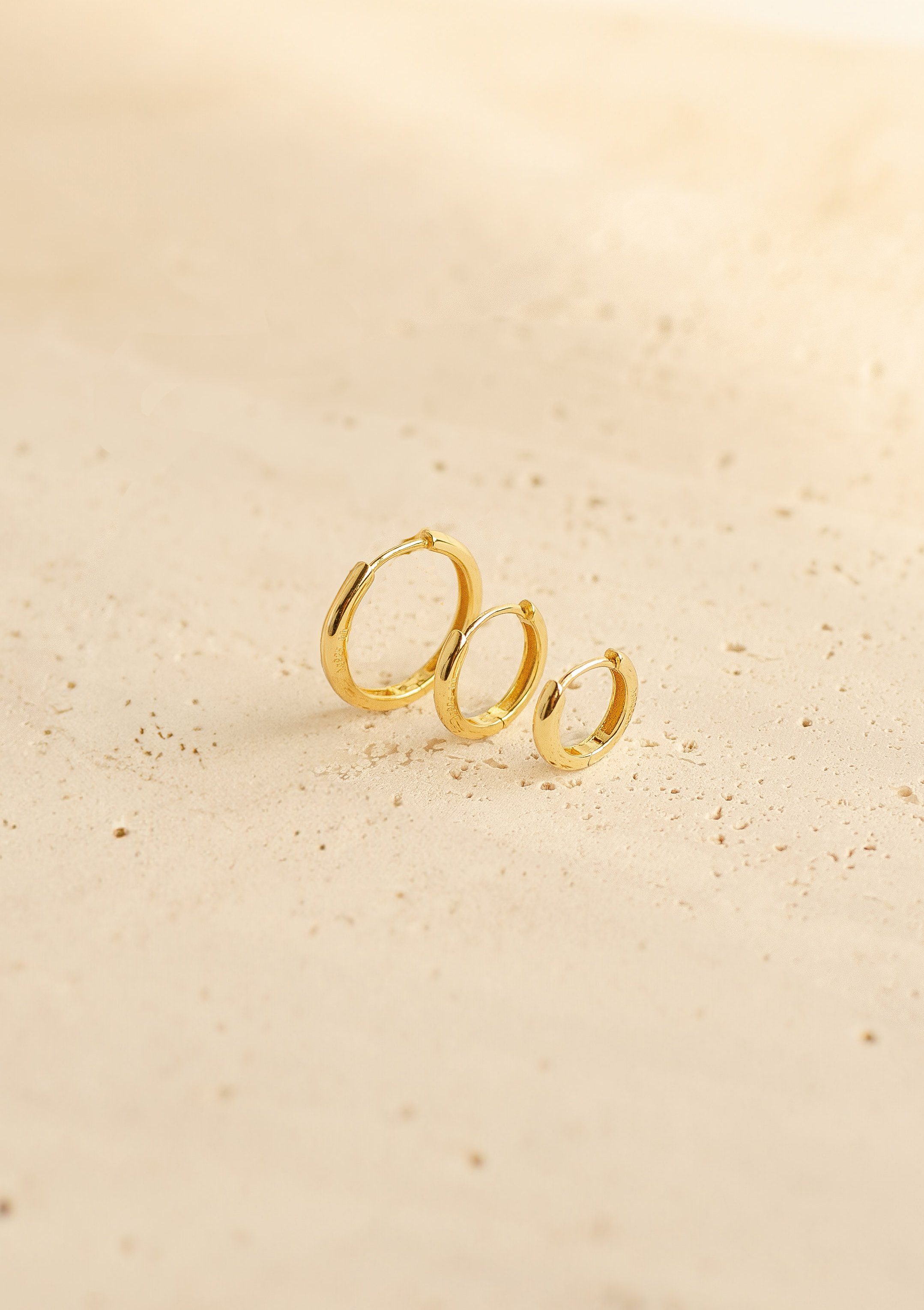 Hey Happiness Creolen-Set Layer Basic, Klein Mittel Groß Silber Ohrringe Set, 6er Set Stacking Ohrringe Damen Silber 925, vergoldet