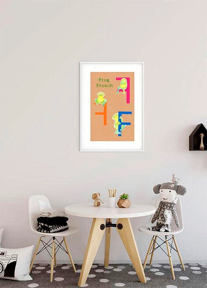 Komar Poster St), Animal ABC F, (1 Wohnzimmer Buchstaben Schlafzimmer, Kinderzimmer