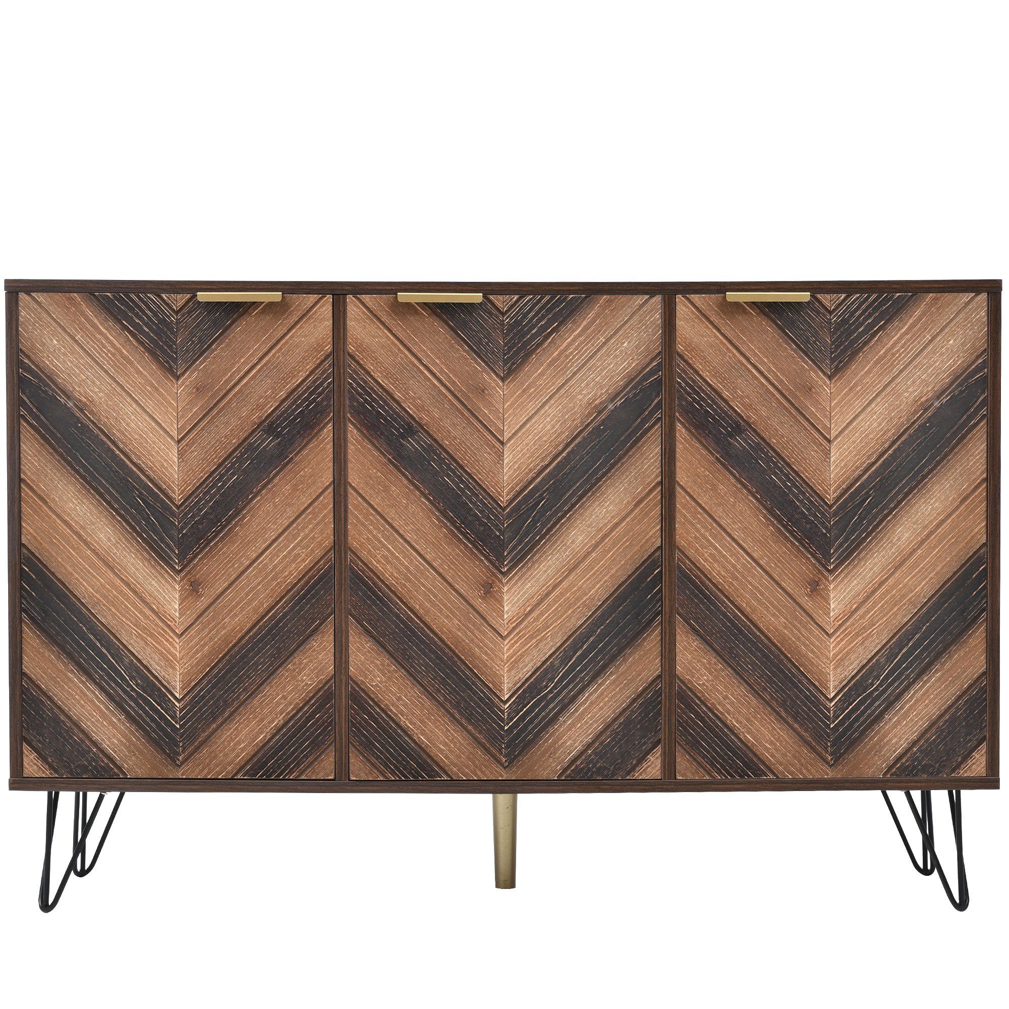 Merax Sideboard mit Fischgrätenmuster Dekor und günstig online kaufen
