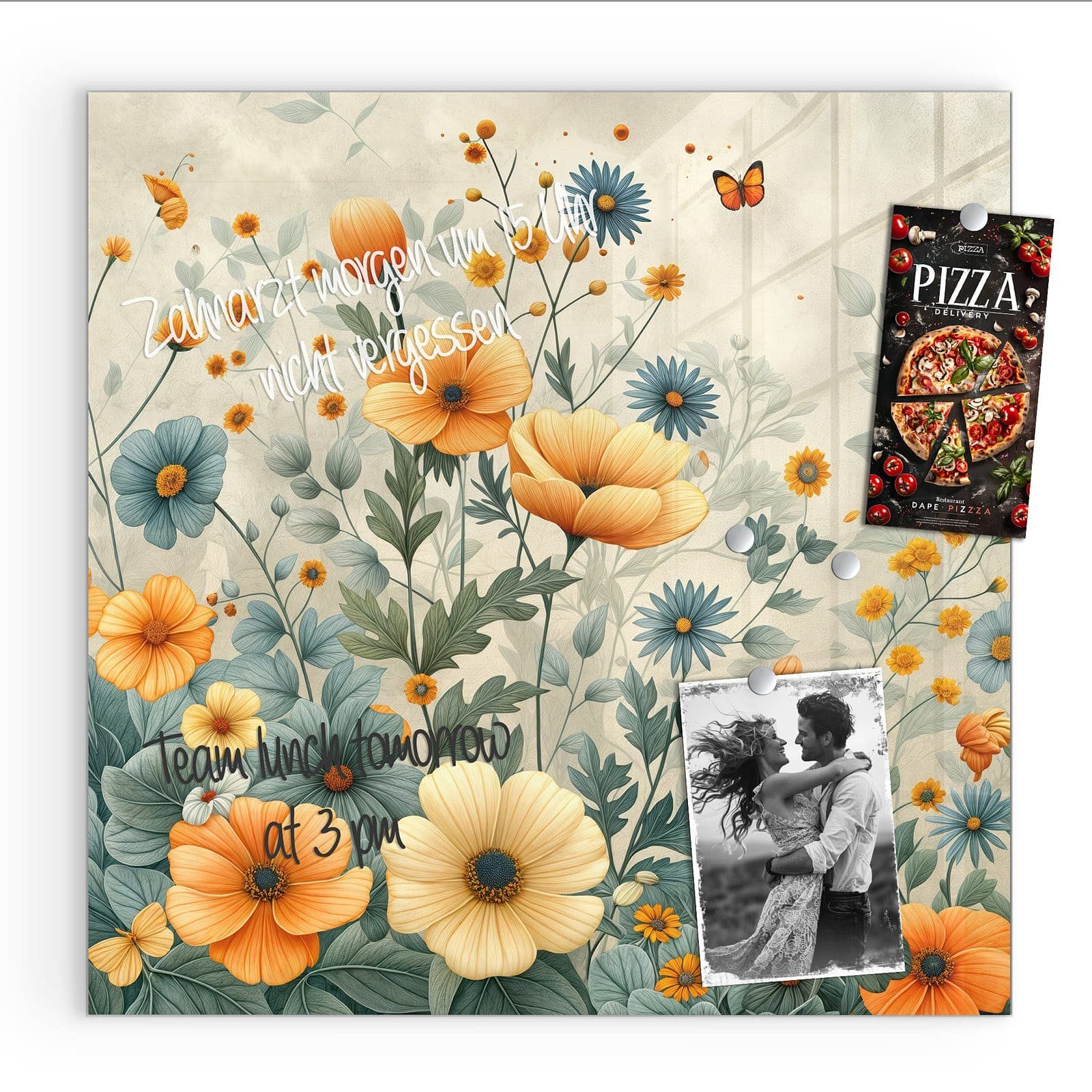 Primedeco Magnettafel Glas Blumenwiese Pinnwand Whiteboard günstig online kaufen