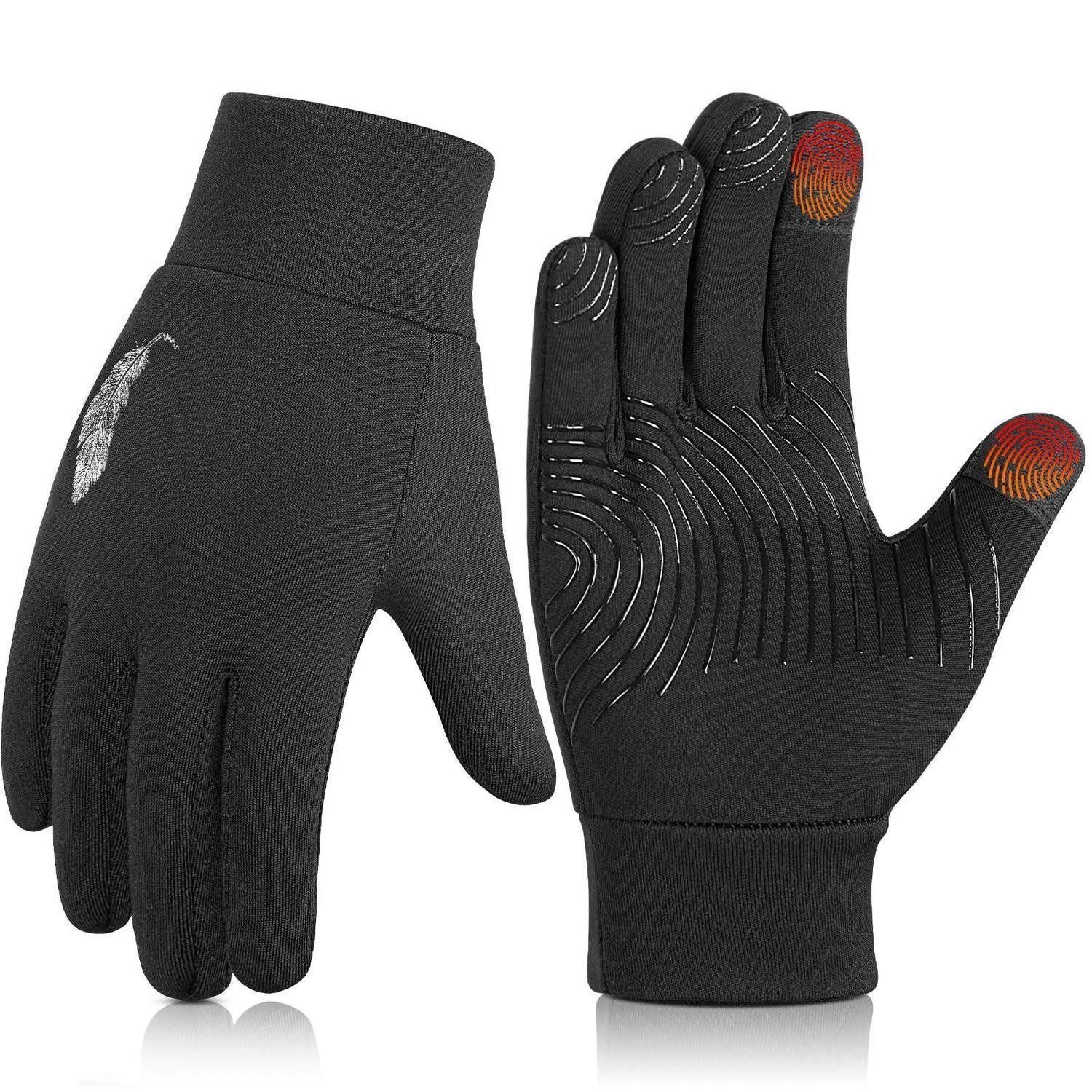LuxusKollektion Fahrradhandschuhe Kinder Fahrradhandschuhe Touchscreen Anti-Rutsch Winddicht Schwarz (1-St)
