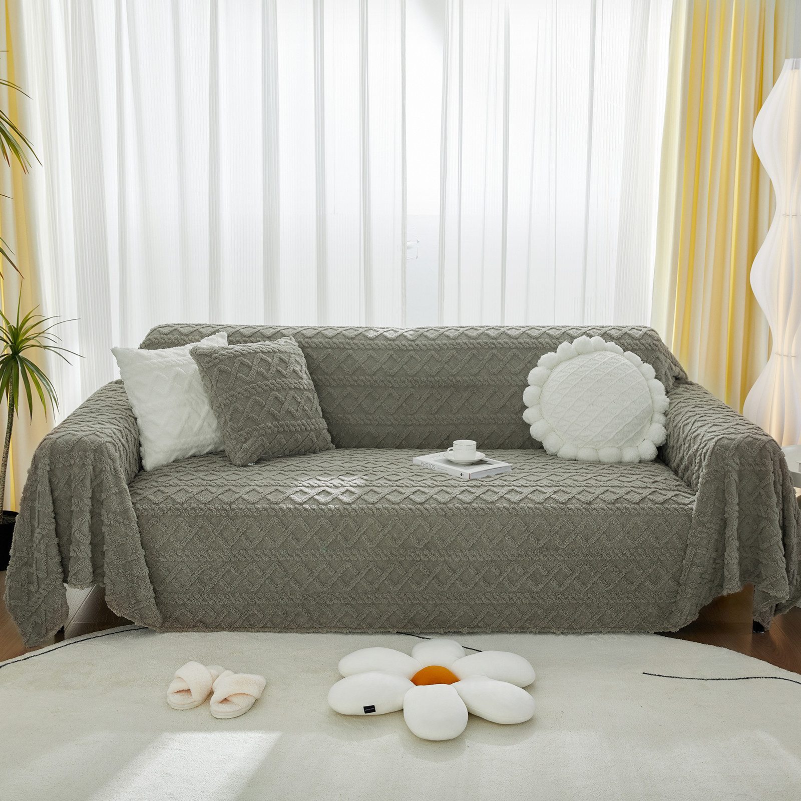 BTTO Sofahusse Sofa überzug,Sofa Abdeckung Kissen rutschfest,Sofaschoner, Couch Sofa Deckenbezug,für Sofa Schlafzimmer Wohnzimmer