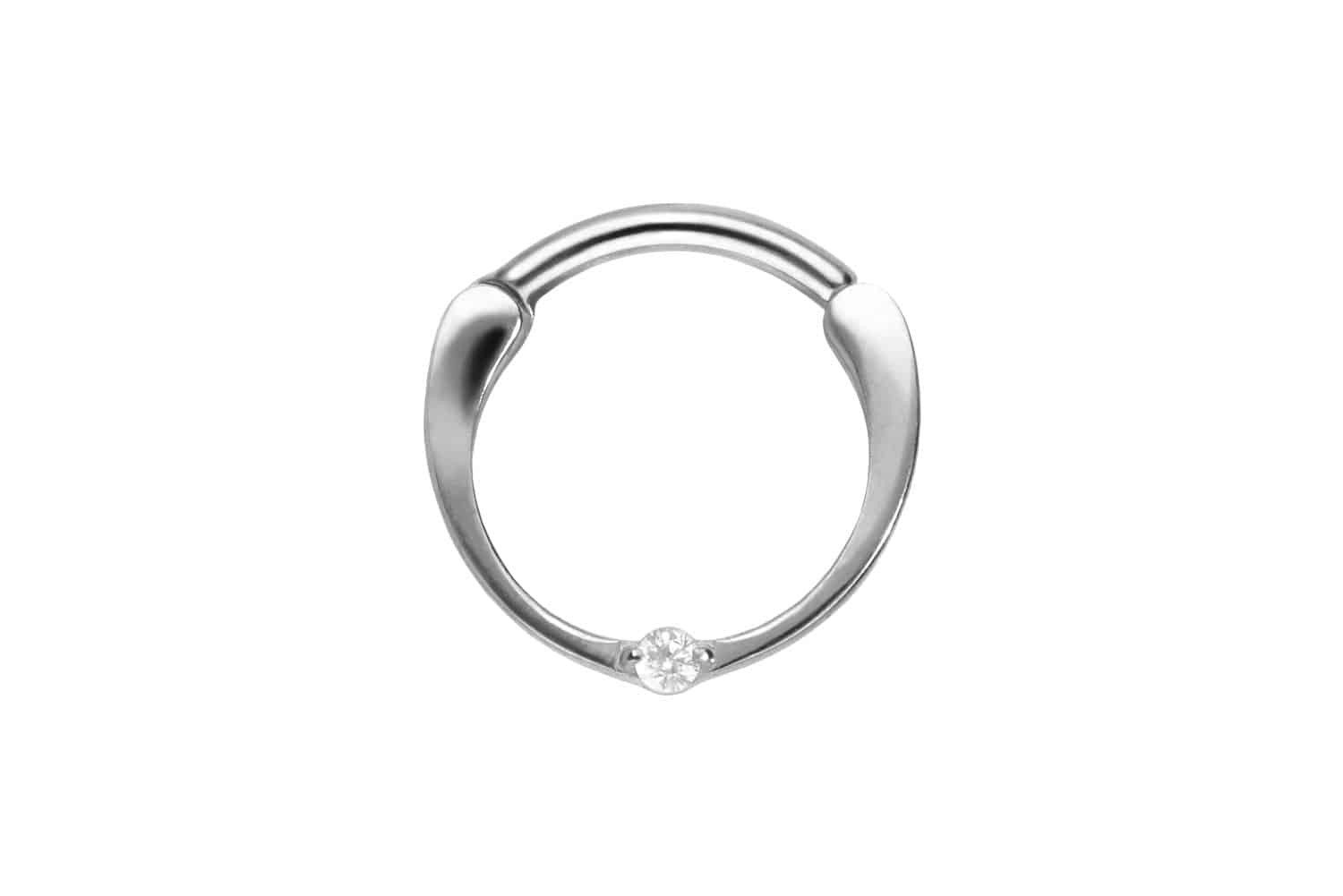 Piercing-Set Titan Segmentring Clicker EINGEFASSTER KRISTALL