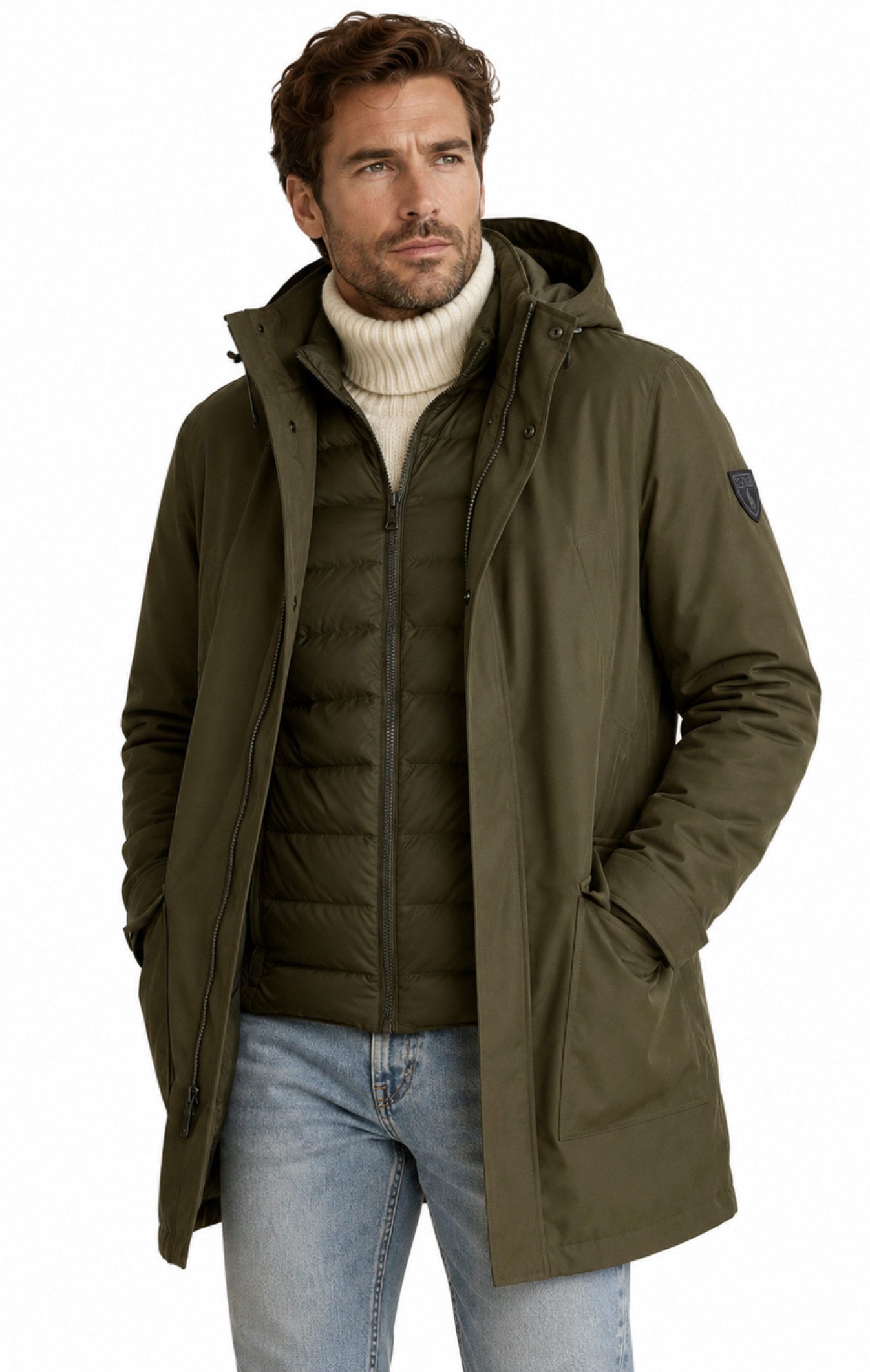 Polo Ralph Lauren 3-in-1-Funktionsparka Herren Jacke 3 in 1 Parka Water Repellent Kapuzen Mantel Kapuze, durchgehender Reißverschluss, Sturmblende mit Klettverschluss
