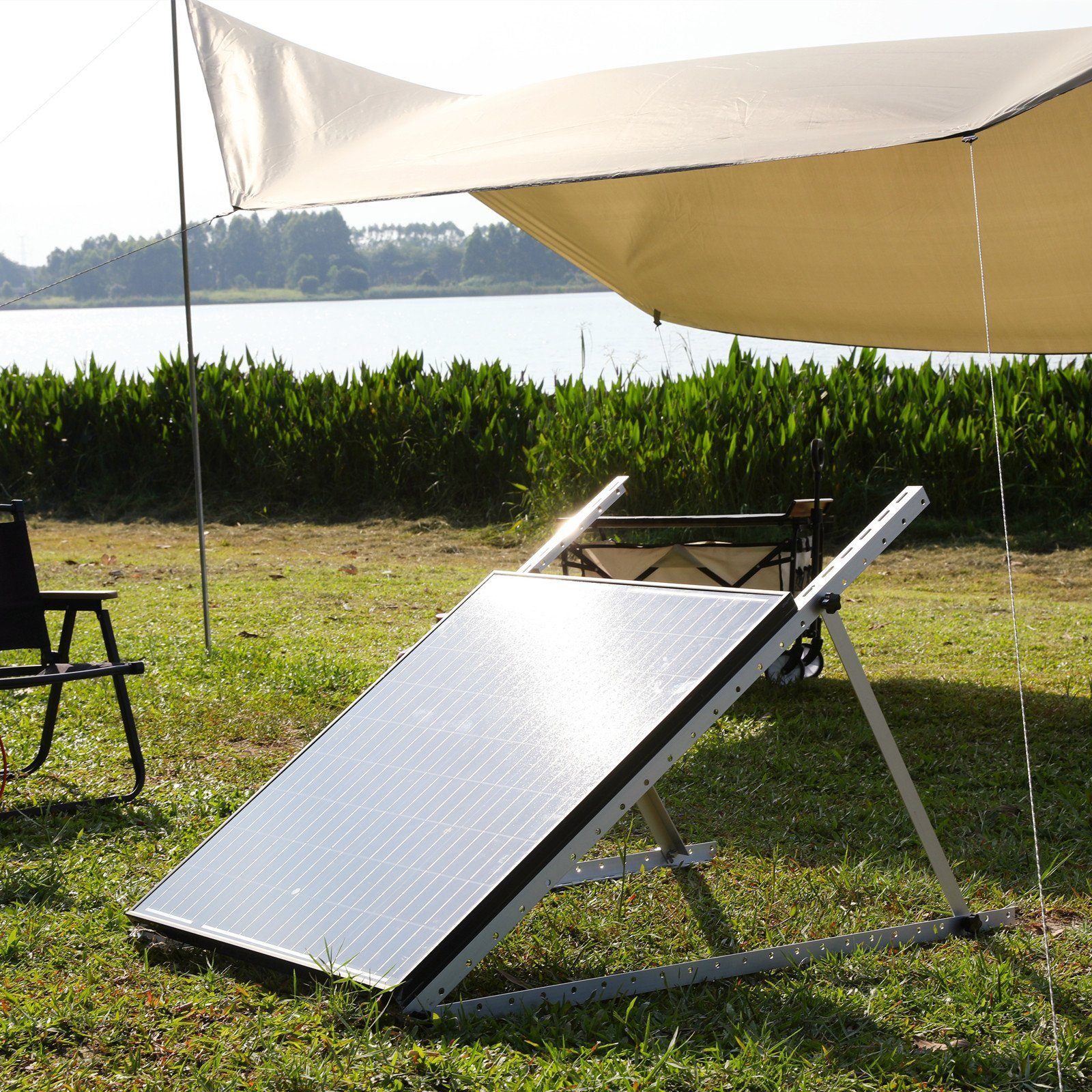 GLIESE Solarmodul 300W Solarpanel 45inch Halterung, 300,00 Monokristallin mit Kit W, Solarmodul