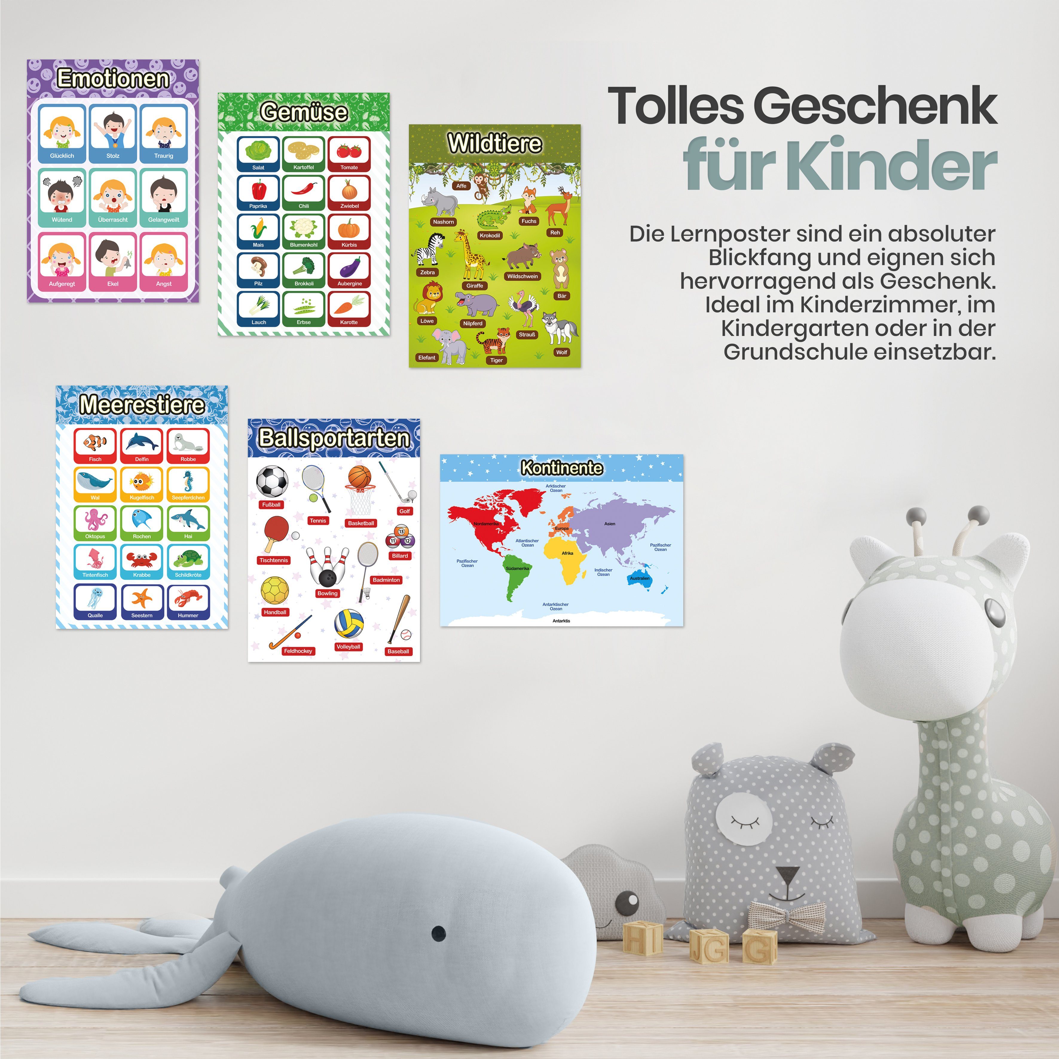 Likarto Poster 12 pädagogische Montessori Lernposter, Grundlagen 2, Extra dickes Papier und beidseitig laminiert, lernen – Bild 4 von 5