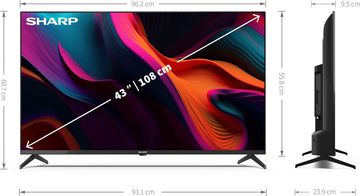 Sharp 4T-C43GLx LED-Fernseher (108 cm/43 Zoll, 4K Ultra HD, Google TV, Smart-TV, 4K Ultra HD, Dolby Atmos, Dolby Vision, HDMI 2.1 mit eARC)