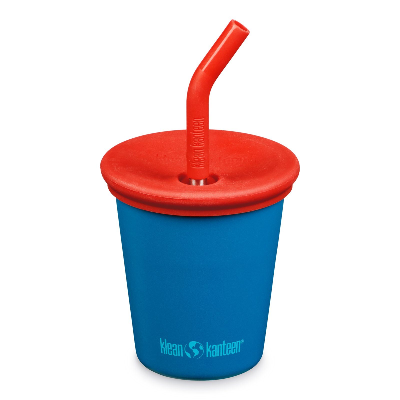 Klean Kanteen Becher Kinderbecher Kid Steel Cup Strohhalm, 18/8 Edelstahl, Polypropylen (BPA-frei), Silikon, Trink Becher Edelstahl 296 ml