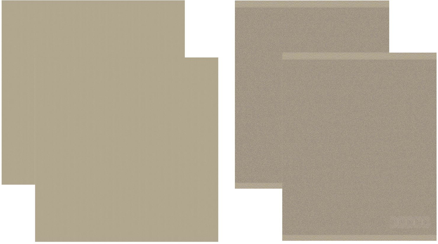 DDDDD Geschirrtuch Logo, (Set, 4-tlg., Combi-Set: 2x Küchentuch 50 x 55 cm + 2x Geschirrtuch 60 x 65 cm) taupe