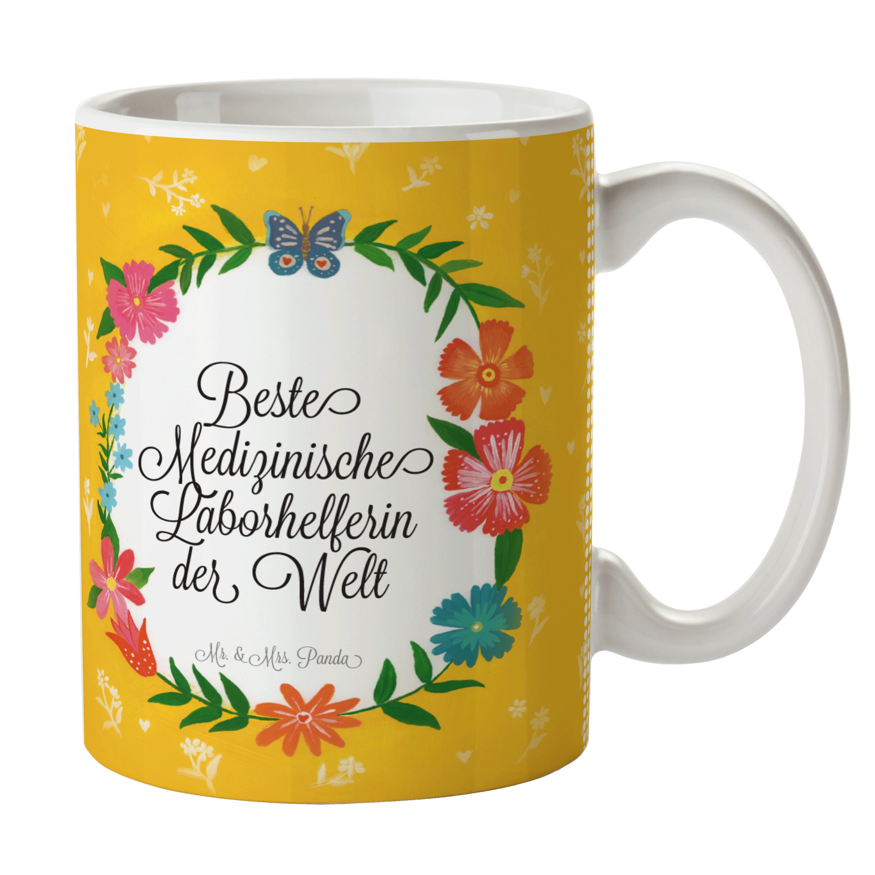 Geschenk, Mrs. Medizinische Panda - Laborhelferin Teetasse, & Abschied, Mr. Kaffeebech, Keramik Tasse