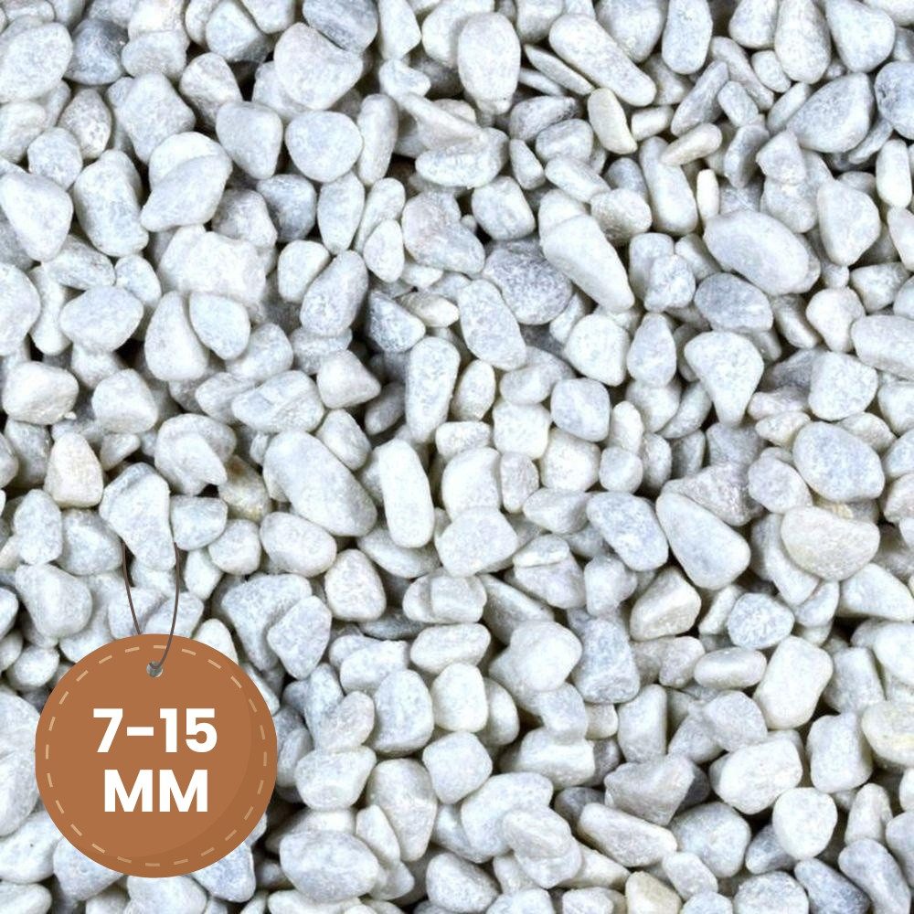GarPet Kieselsteine Kieselsteine Garten Zierkies Weiß 25 kg Aquarium Kies Carrara Marmor