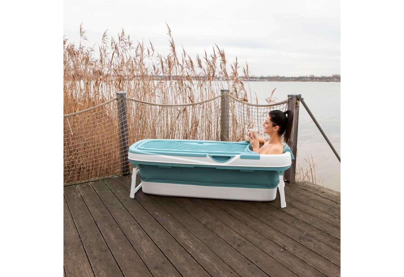 Thumbnail - Bath Bob Badewanne XXL faltbare Badewanne Erwachsene & Kinder 158cm mobile Klappbadewanne, (1-tlg), klappbar