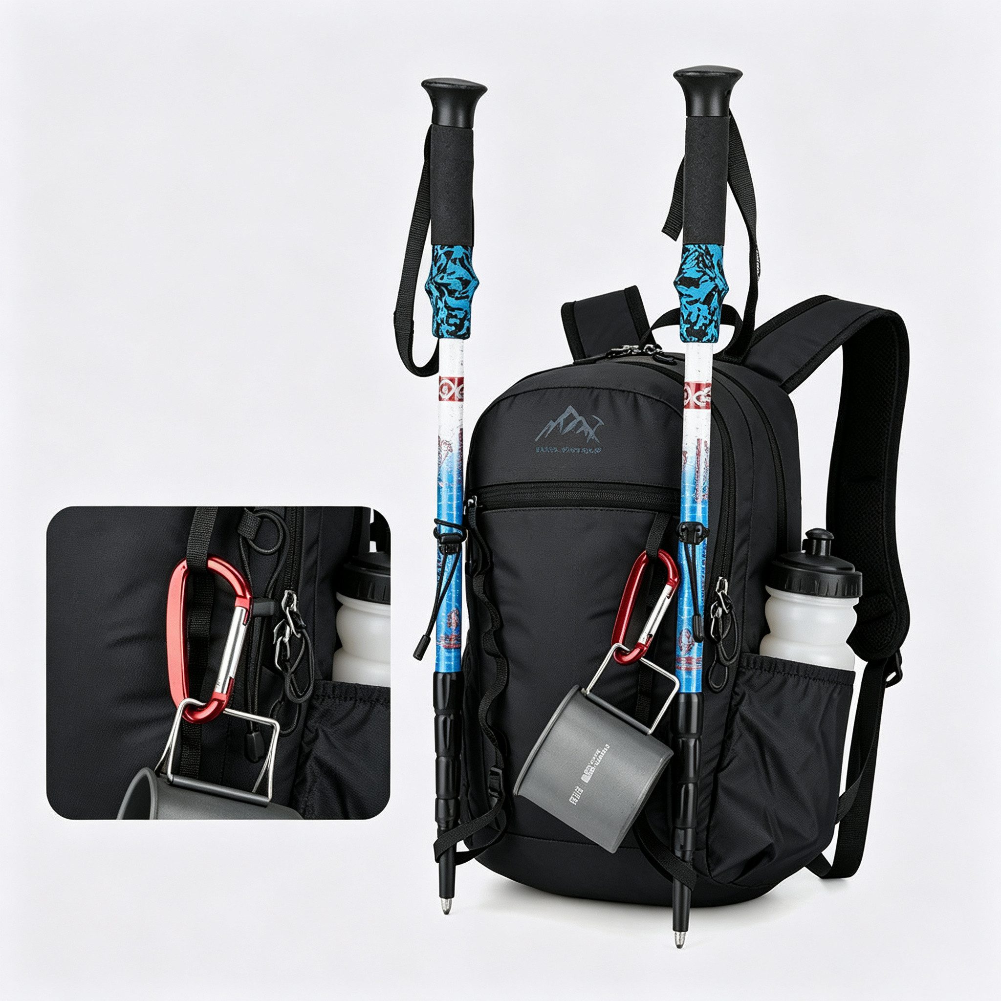 wohnTRAUM24 Wanderrucksack Wanderrucksack Trekkingrucksack Reiserucksack Minirucksack 15L (für Wandern Daypack Travel Rad und Ausflug, Schwarz), Kleiner Sportru – Bild 5 von 5