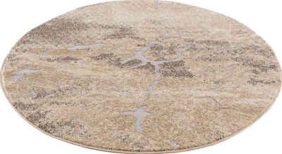 Teppich »Marmor«, my home, rund, Höhe 12 mm, Marmor-Optik