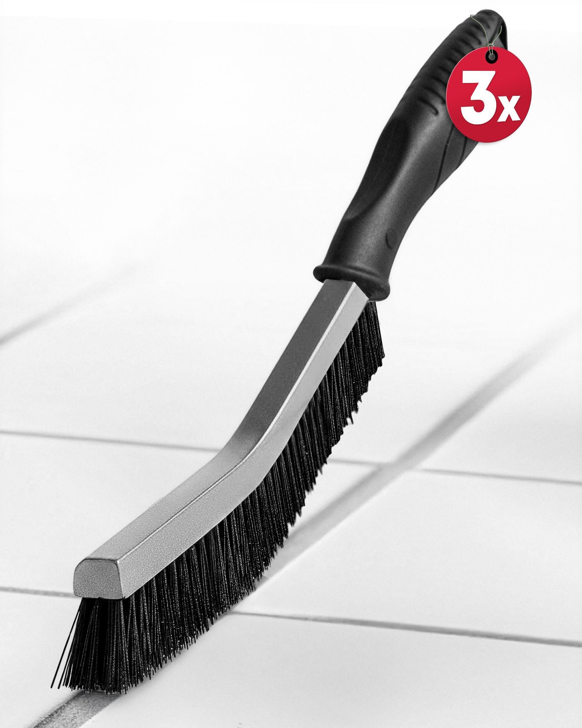 Onbest Fugenbürste Reinigungsbürsten 3er Set mit stabilen rutschfesten Handgriff mit Öse, Fliesen, (3-tlg), Hartborsten, Eckreinigungsbürste, Spaltreinigungsbürste, Fugenreiniger
