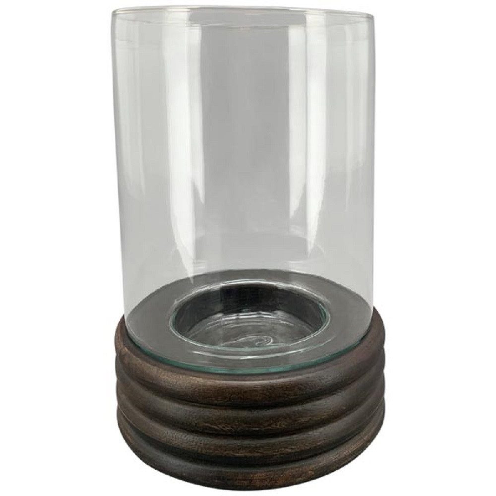Exner GmbH Garten- & Wohnaccessoires Windlicht Exner Windlicht Antiquite, Braun, Holz/Glas, 18,5x18,5x25,5 cm, 249509 (1 St)