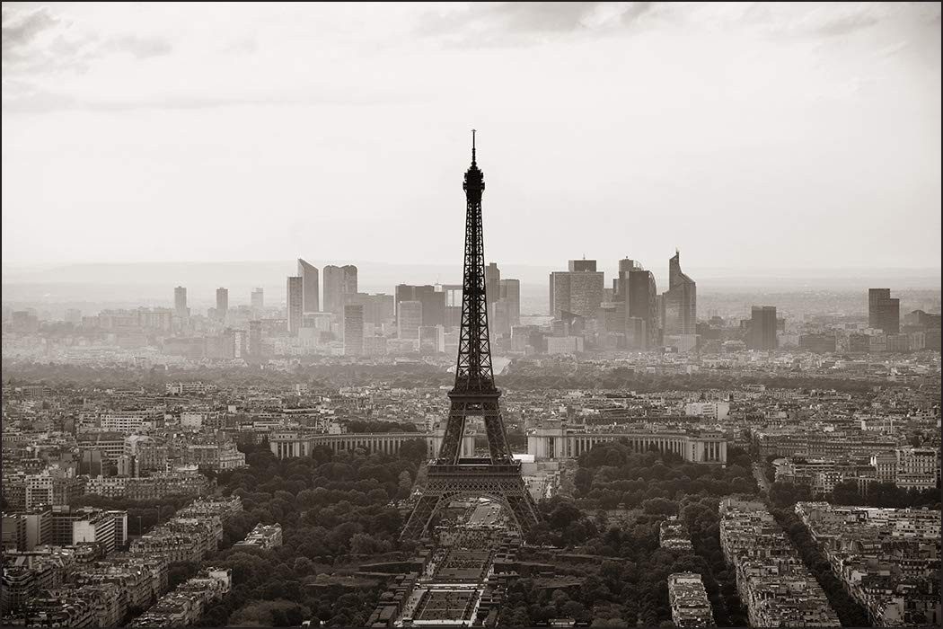 Muralo Fototapete Städte – Fototapete Wandtapete Vlies Wanddeko Wohnzimmer, bedruckt, Architektur – Paris – Eiffelturm, 90 x 60 cm, Vlies