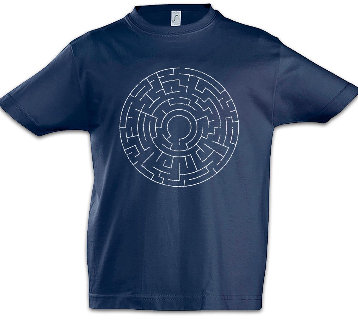 Print-Shirt Circle Maze II Kinder T-Shirt Labyrinth Esoterik Mystik Spirale