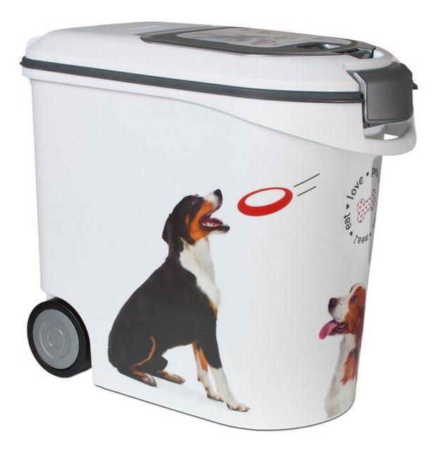 Curver Futterbehälter CURVER Futtercontainer Hund mit Motiven 35 Liter mit Rädern
