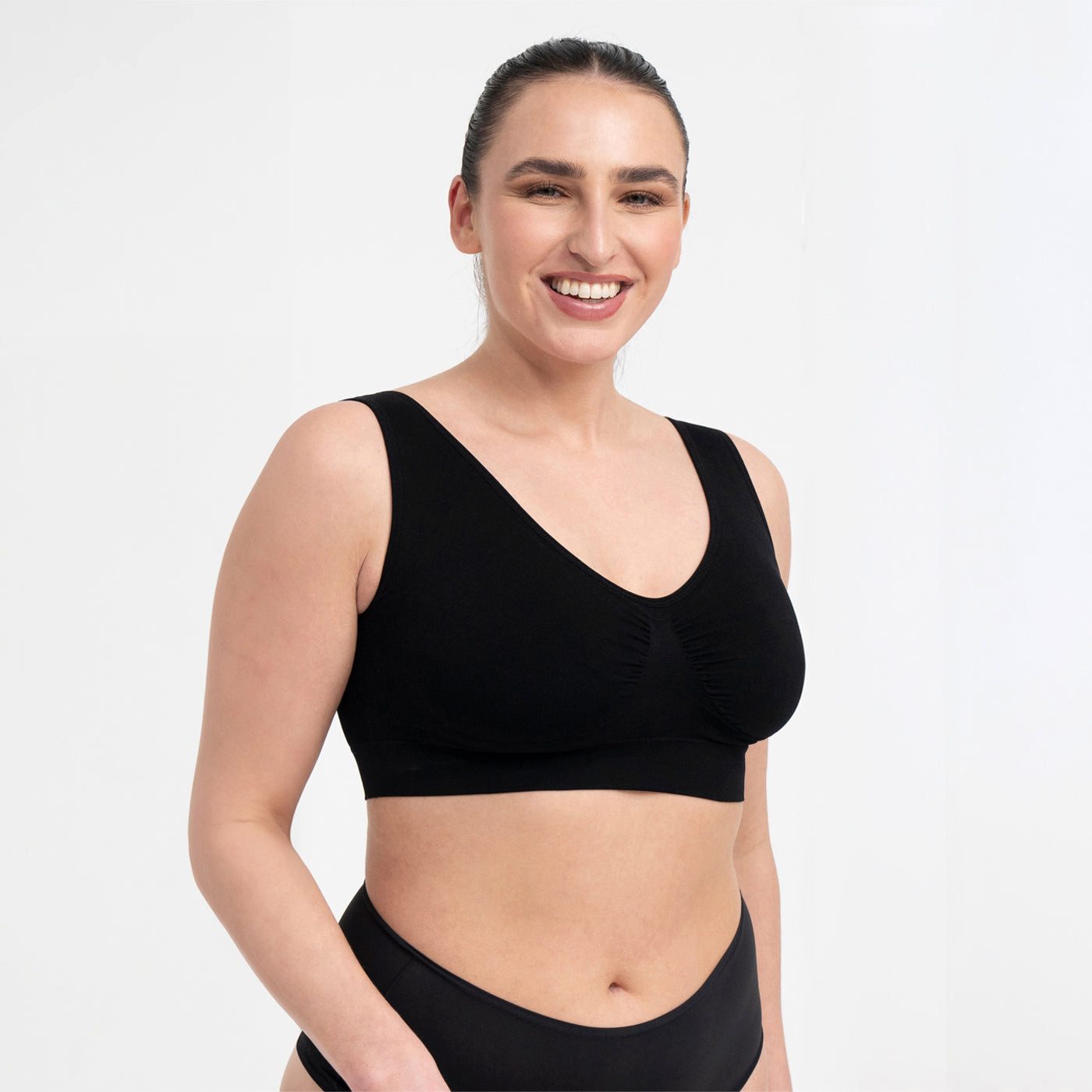 Creamy Fabrics Soft-BH Comfy Bra-Schwarz-3XL (1-tlg)