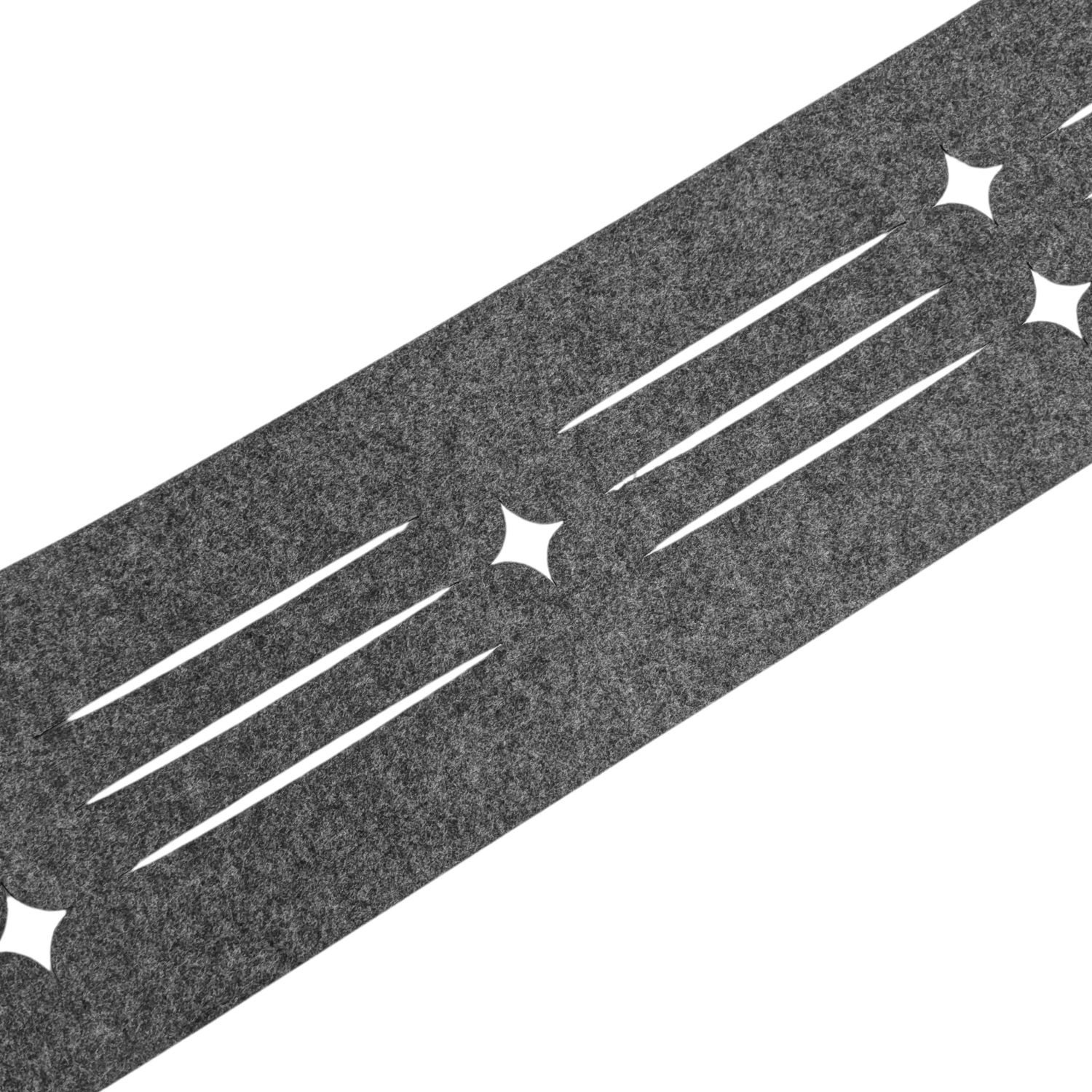 Thumbnail - zaunzu Sichtschutzstreifen Design Vlies Dekor Starline Einzelstreifen Schwarzgrau 2,55m, (1x Einzelstreifen, Lasermuster...