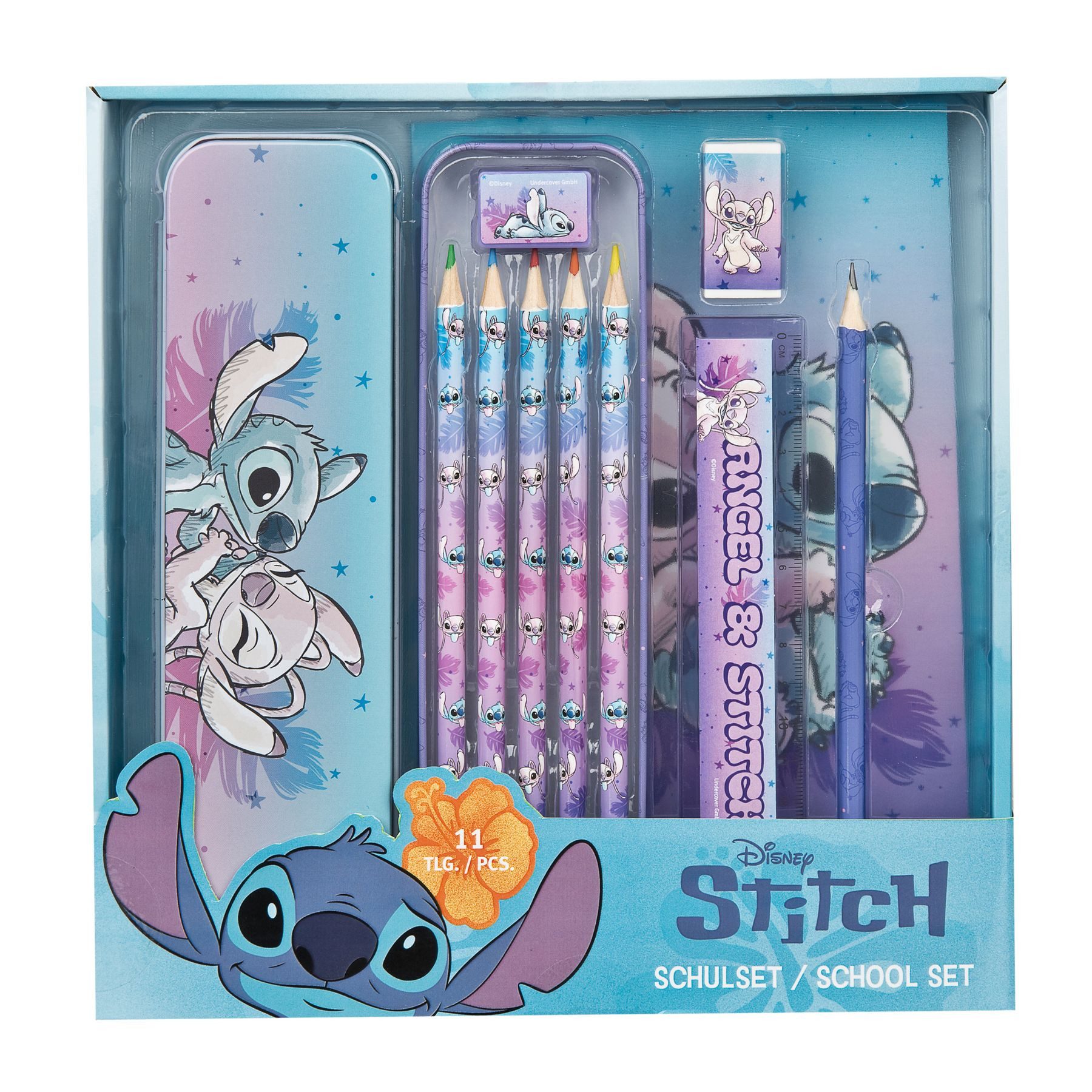 Disney Bleistift Stitch Schreibwaren Set mehrfarbig Kinder Schulzubehör Schreibset