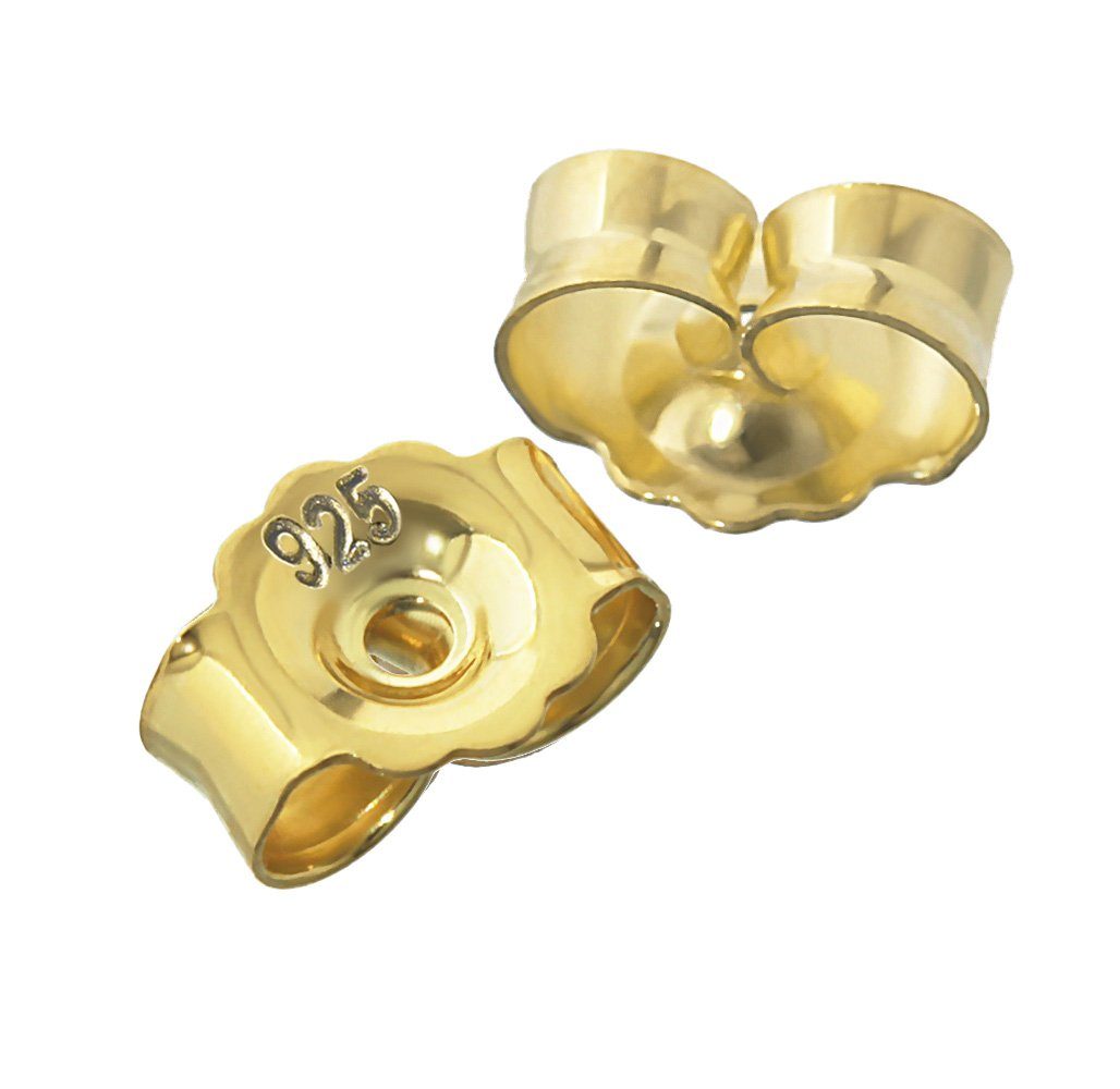 NKlaus OhrsteckerVerschluss 1 Paar 925 Silber 5mm Gelbgold Vergoldet Butterfly (1 Paar)