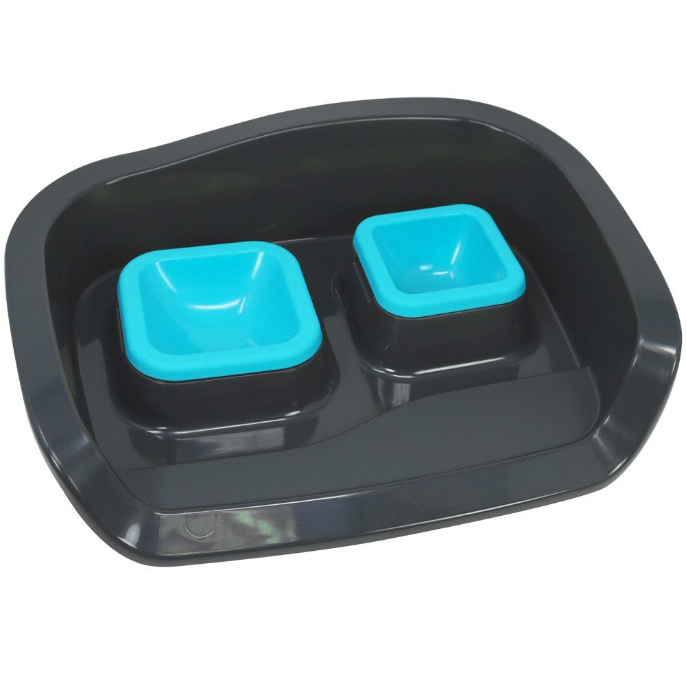 com-four Futterstation Futter- und Wasserstation, transparente Behälter kann für Wasser und Futter