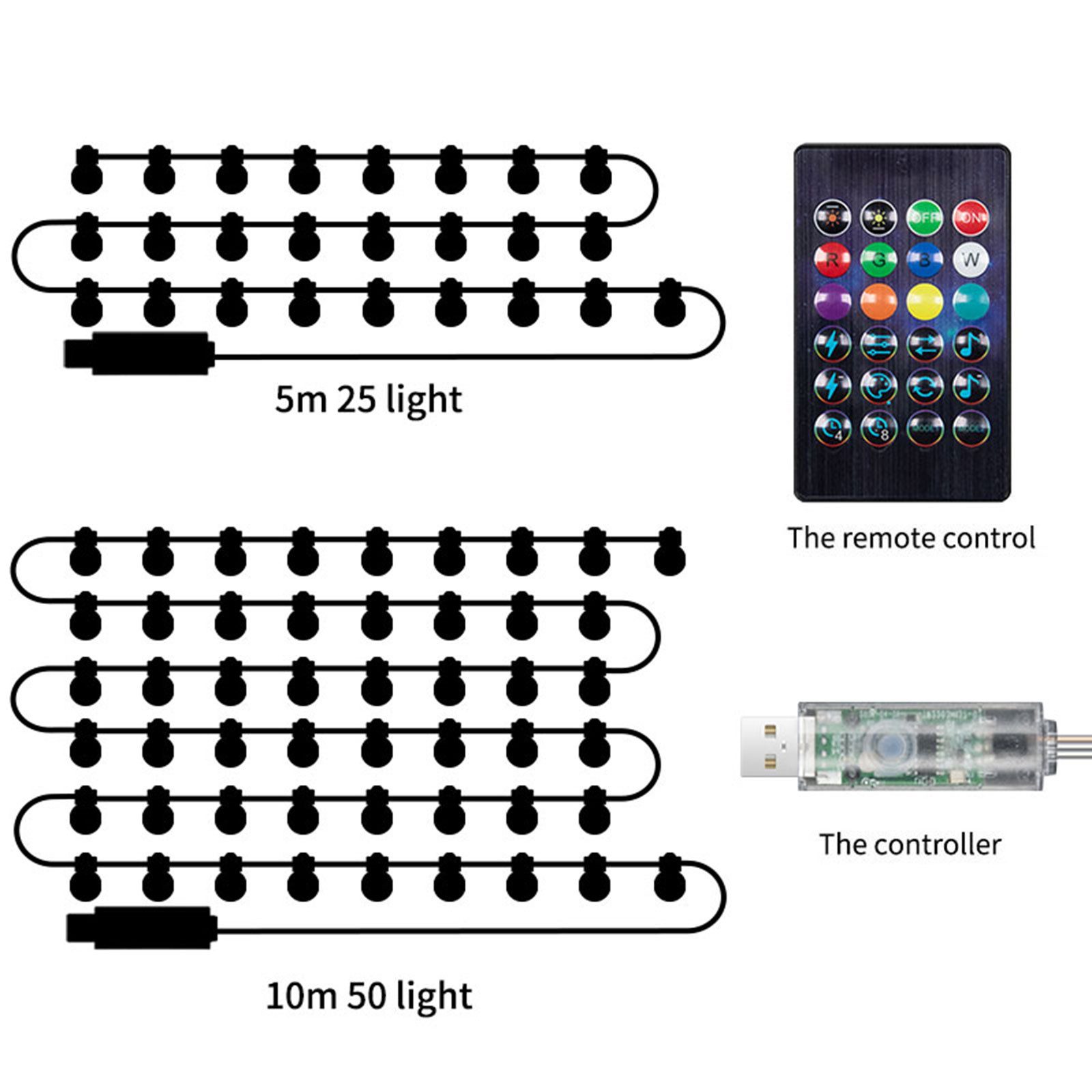 PRIISF LED-Lichterkette Leuchtkugeln RGB Bunt Partylichterkette günstig online kaufen