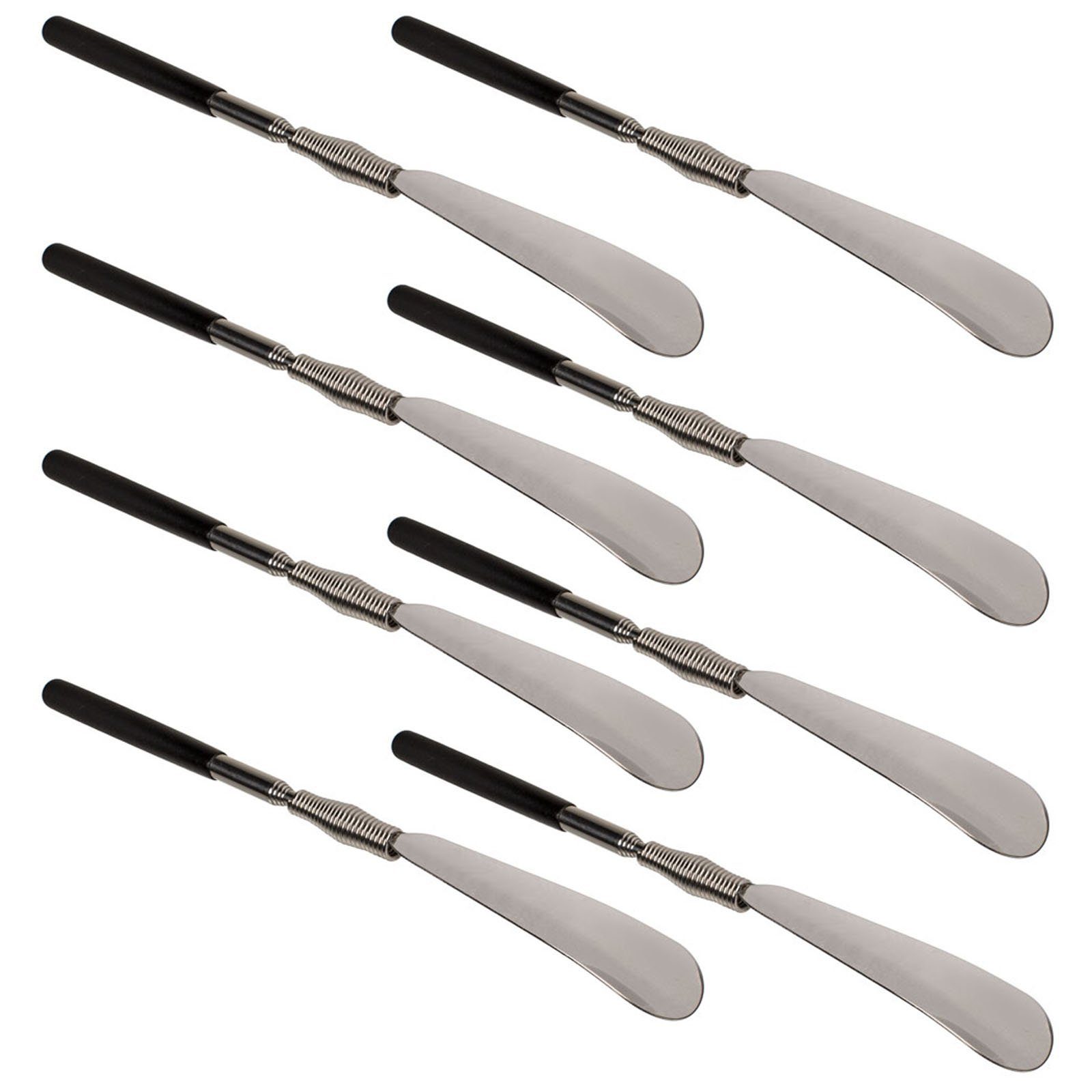 HAC24 Schuhlöffel Teleskop Schuhanzieher Schuhlöffel Schuhanziehhilfe Schuh Anziehhilfe (Set, 8-tlg), Ausziehbar, 31-79 cm, Schwarz