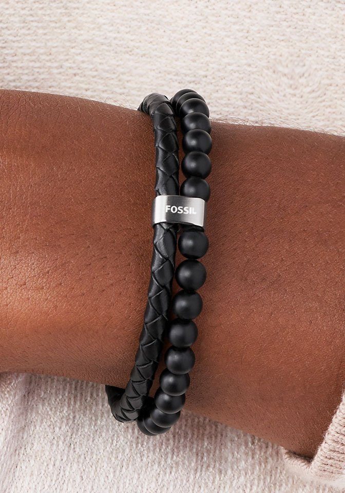 Fossil Armband Schmuck Geschenk Edelstahl Leder Armschmuck