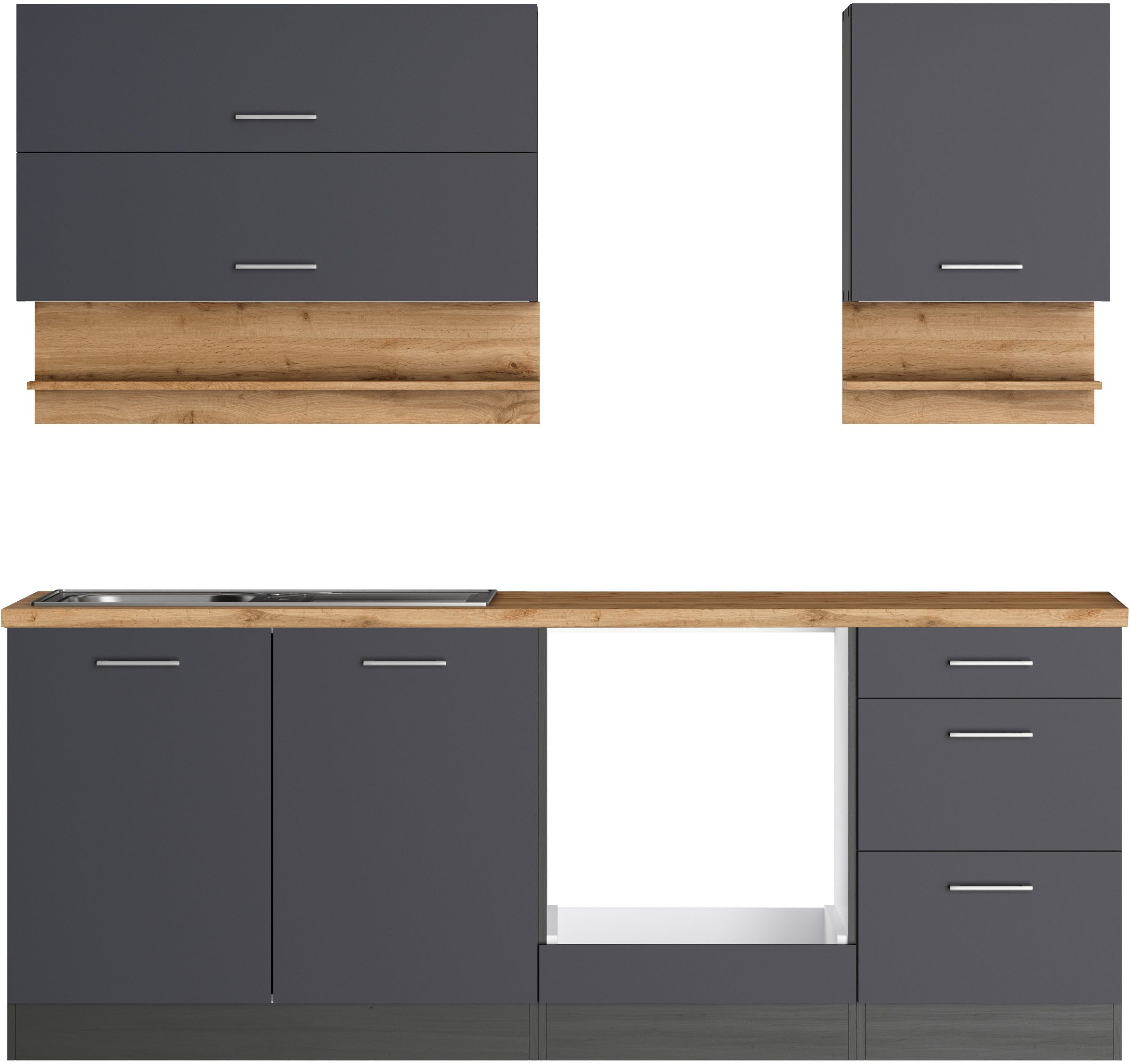 KOCHSTATION Küchenzeile KS-Milan, 210 cm breit, günstig online kaufen