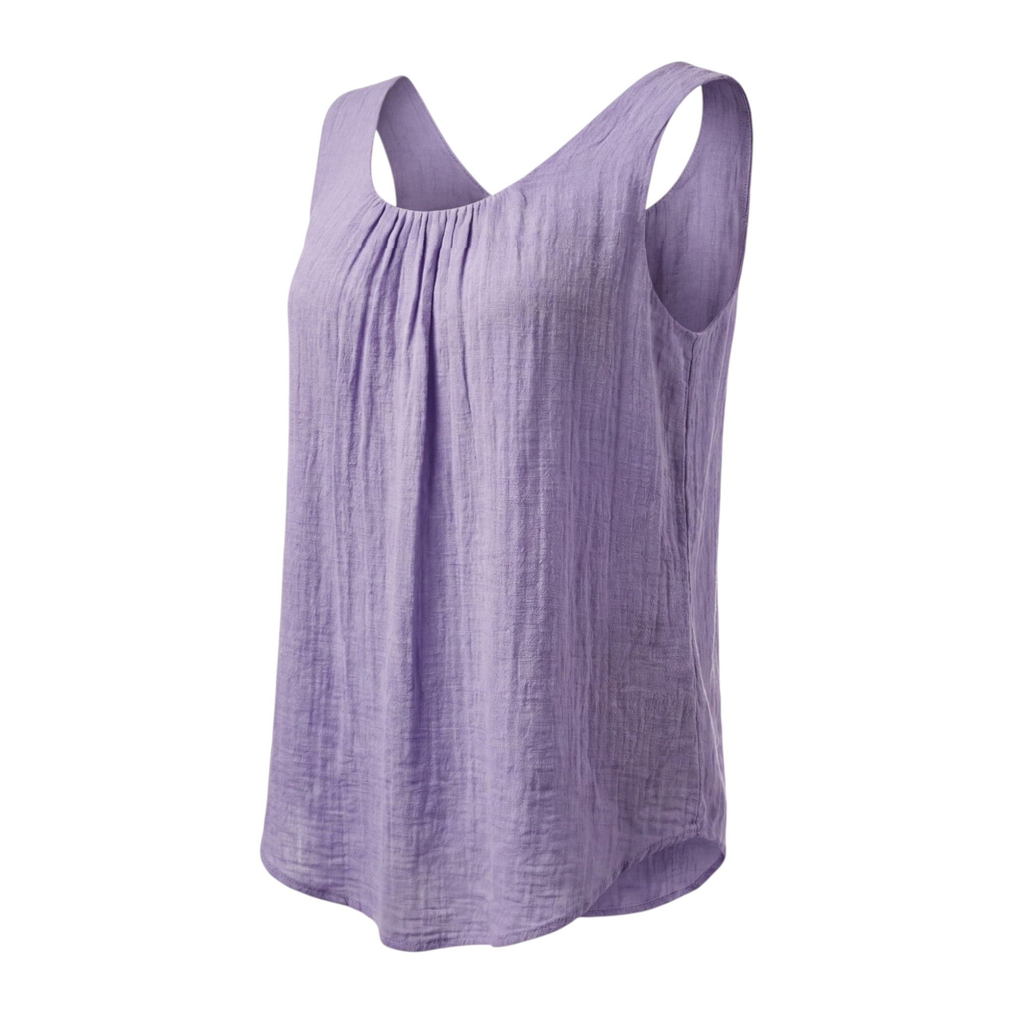 OriginalYou Trägertop Damen Sommer Top Leinenoptik blickdichtes Oberteil mit Innentop Größen von 36 bis 48, Unifarben, Rundhals