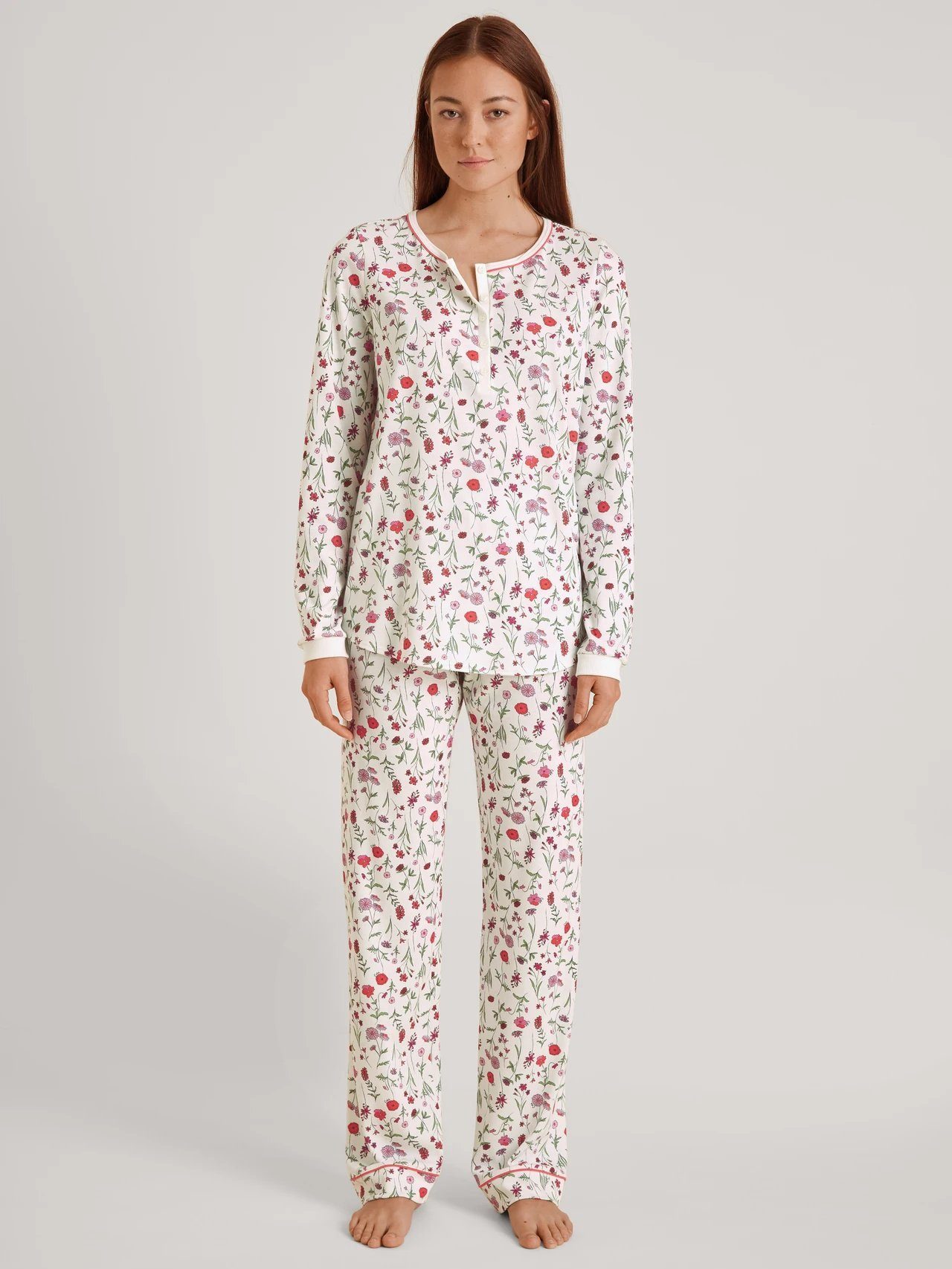 Calida 40336 Damen Stück, 1 CALIDA 1 Pyjama tlg., (1 Pyjama porcelain Stück) rose