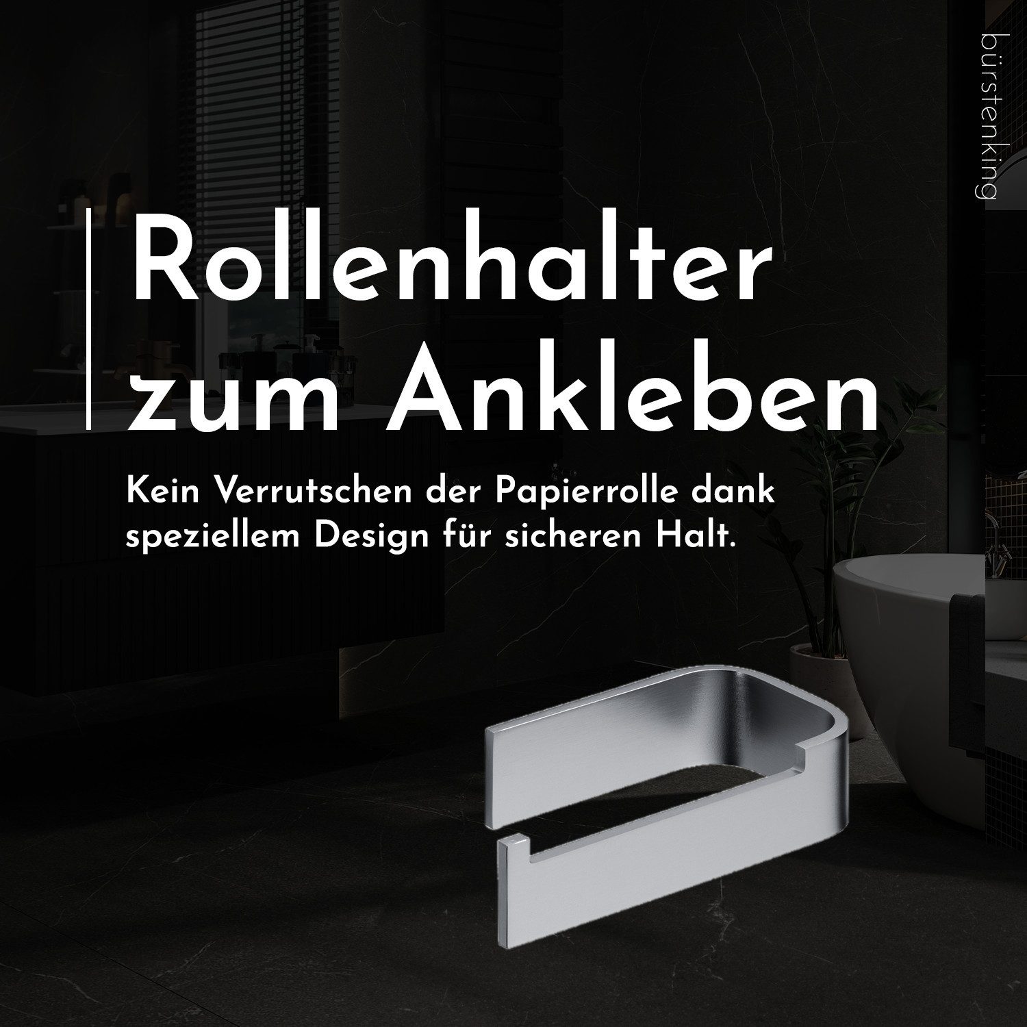 Bürstenking Toilettenpapierhalter ohne Bohren, Selbstklebender Klopapierhal günstig online kaufen