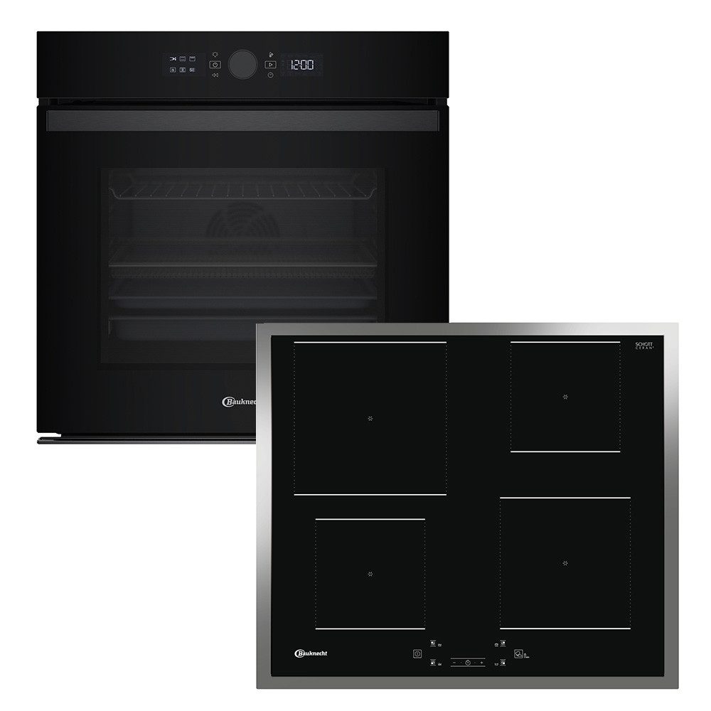 BAUKNECHT Backofen-Set BAKO 900 Airfry, mit Teilauszug, Hydrolyse, AirFry-Funktion – krosse Ergebnisse dank Heißluftzirkulation