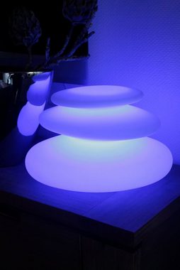 Arnusa Kugelleuchte Flatstones mobile Lampe, Dimmfunktion, LED fest integriert, 16 Leuchtfarben per Fernbedienung wählbar, mit Fernbedienung und Farbwechsel, Akku-Funktion