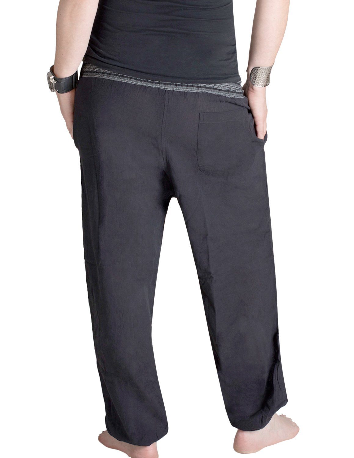 Vishes Haremshose Chino Haremshose mit dehnbarem gestreiften Bund Ethnohose, Festivalhose