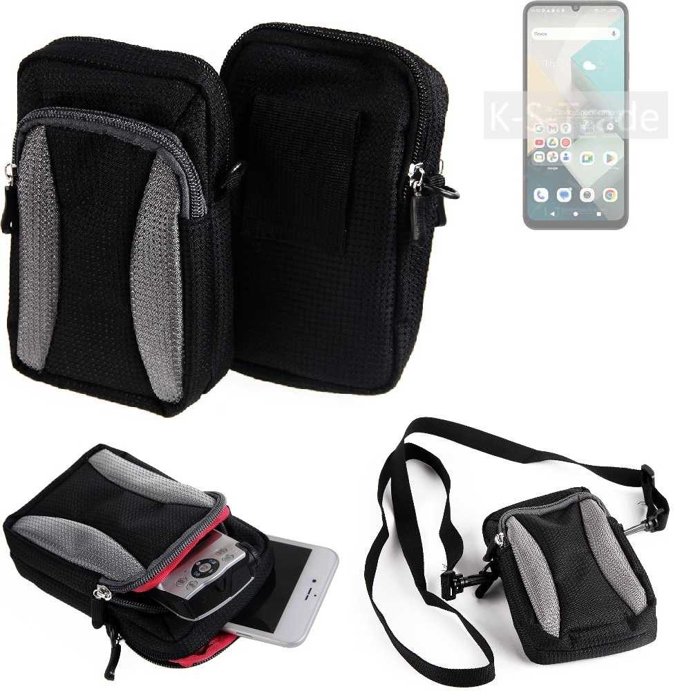 K-S-Trade Handyhülle für BQ 6761L Unit, Holster Schutz Hülle Handy Hülle Gürteltasche Umhängetasche mit