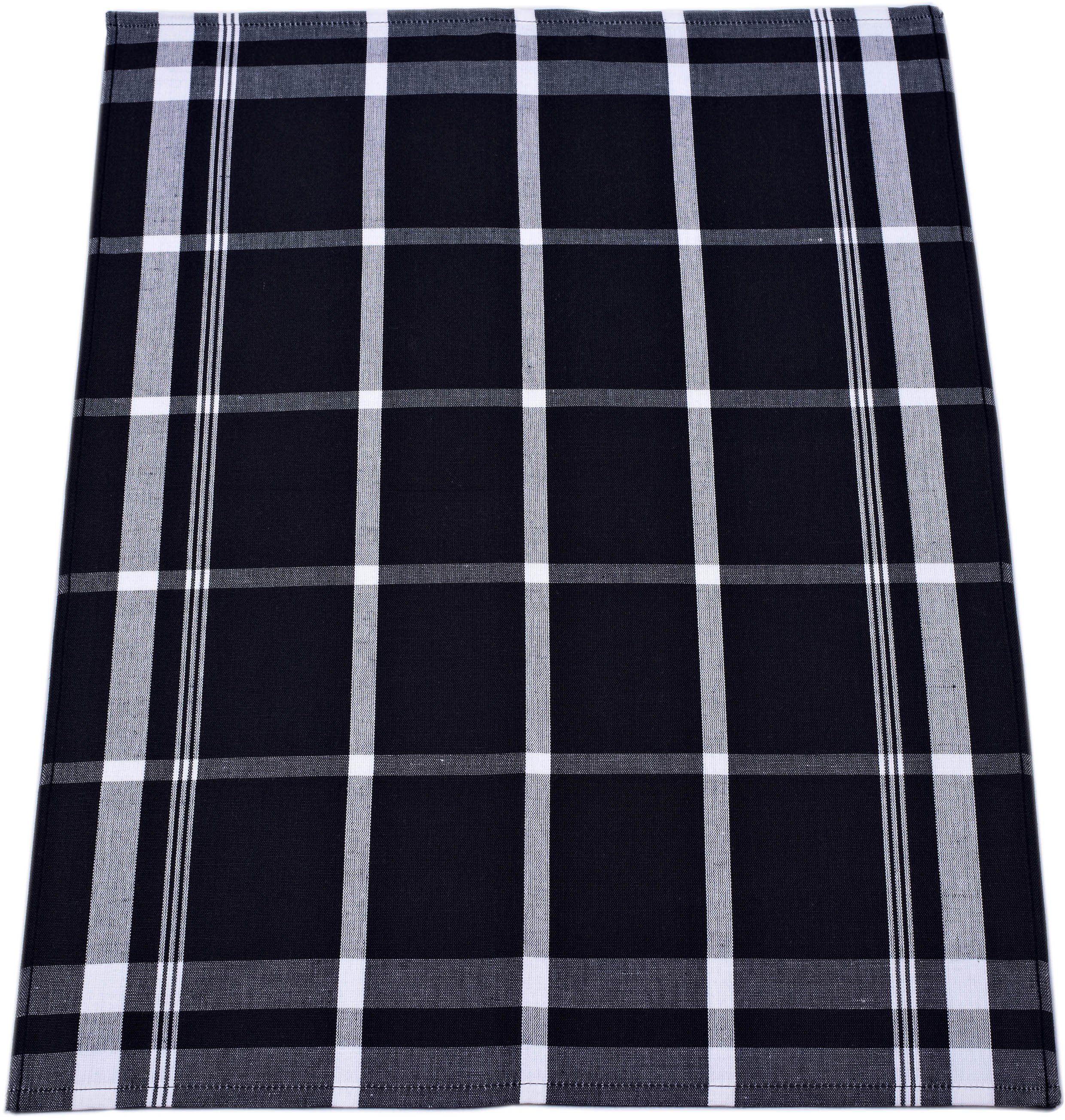 ROSS Geschirrtuch Exclusiv, (Set, 3-tlg), Blockkaro, 50% Baumwolle, 50% Lei günstig online kaufen