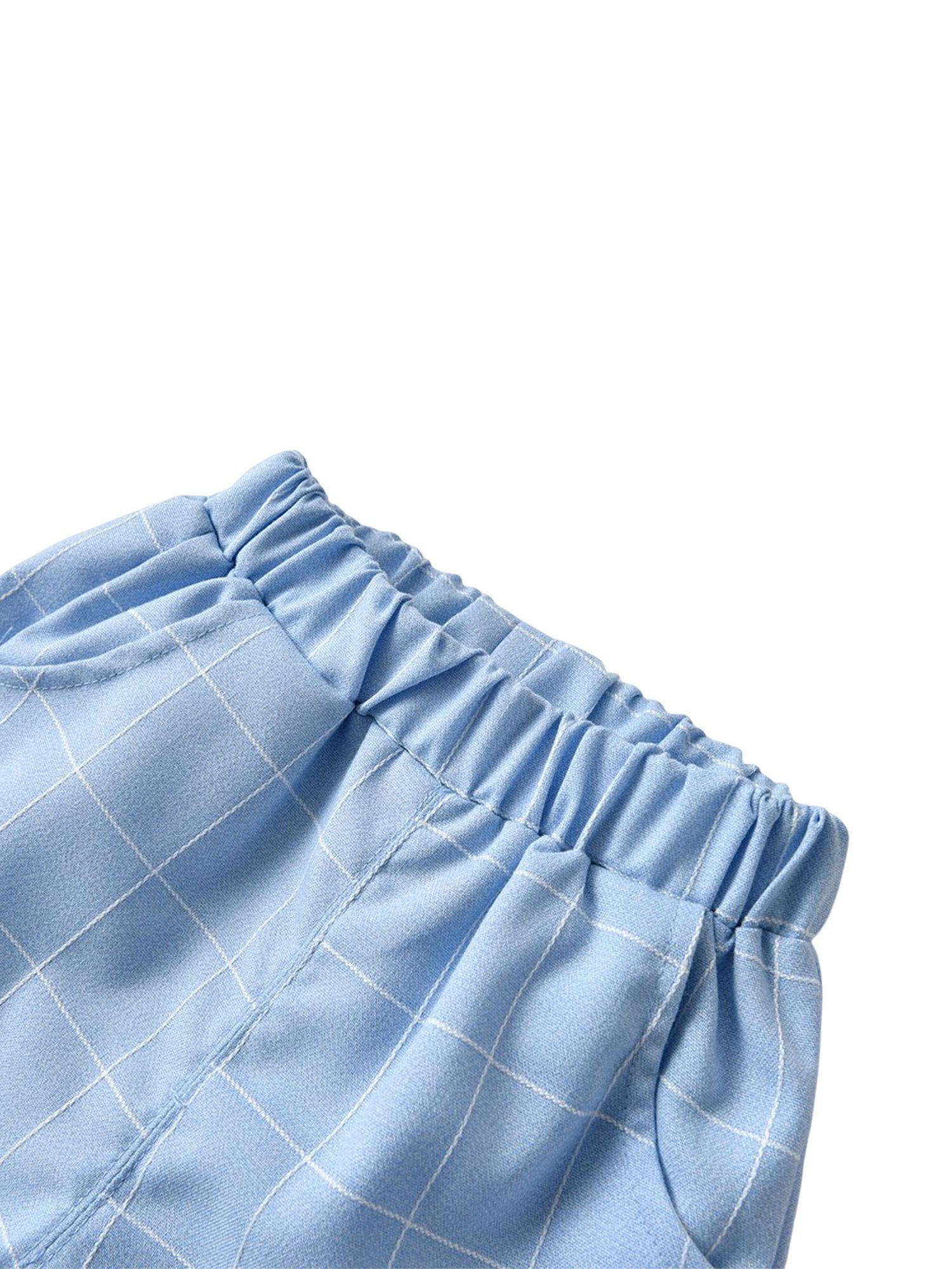 Langarm-Shirt, Jungen Baby Hose, dreiteiliges Blau Lapastyle Weste, Set Anzug
