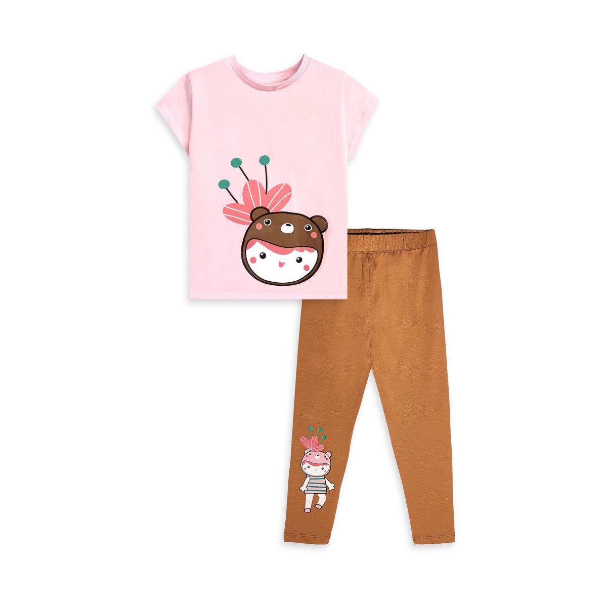 Denokids T-Shirt 2-Piece Teddy Bear Mädchen (1-tlg) Outfit-Set, Bekleidungsset, Kombi-Set, 2er-Set, Mini Set