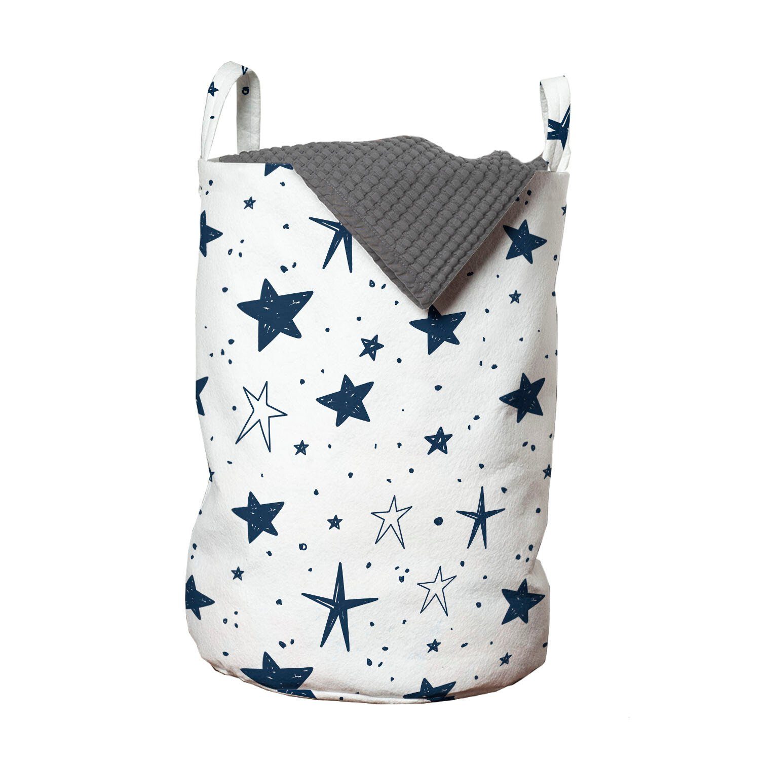 Abakuhaus Wäschesäckchen Wäschekorb mit Griffen Kordelzugverschluss für Waschsalons, Gekritzel Sternen Little Spots Sketchy