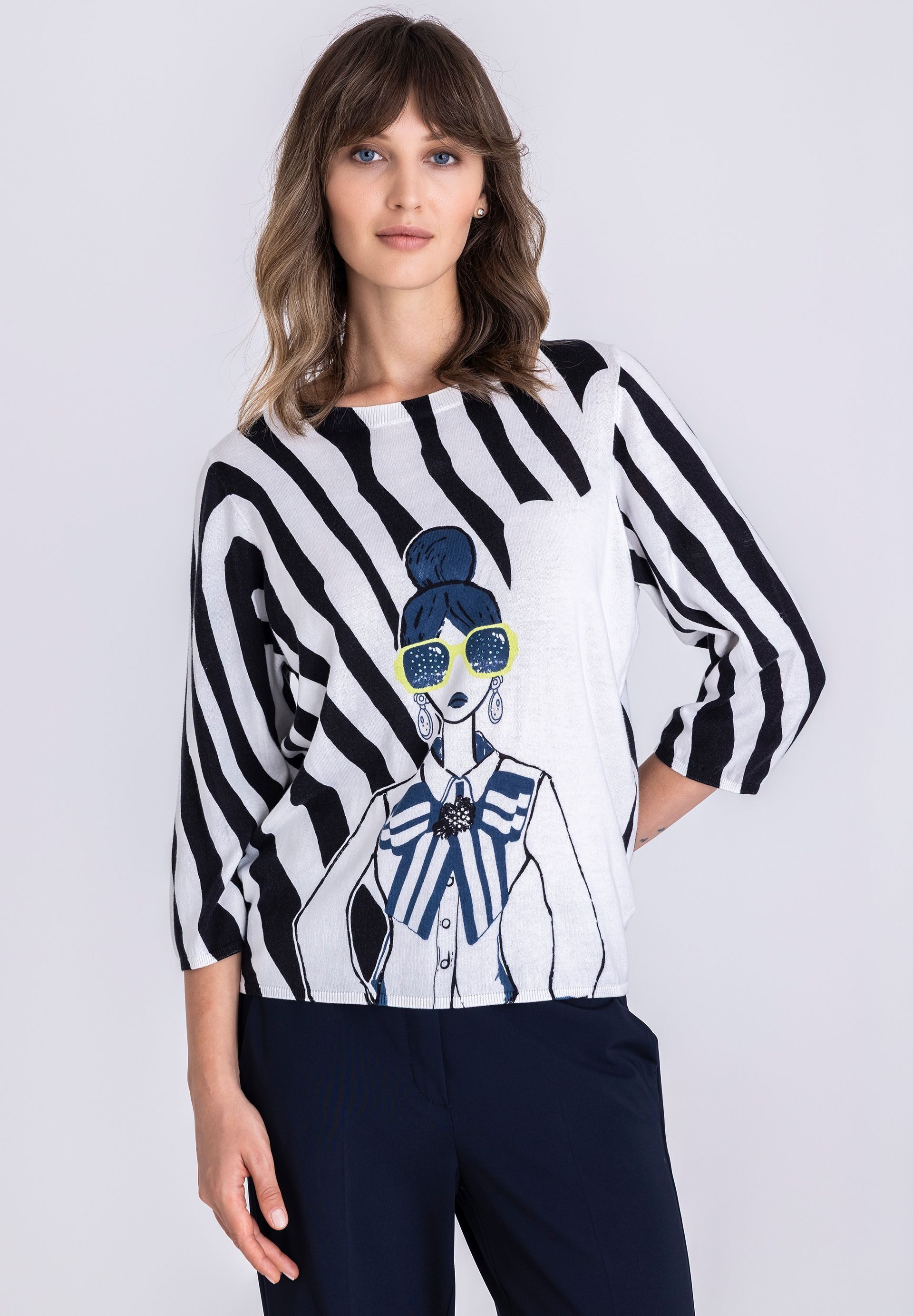 TUZZI Strickpullover mit Statement-Print