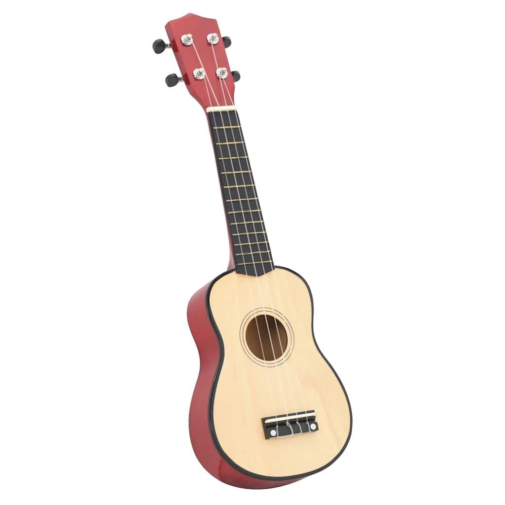 furnicato Ukulele Sopran Set Naturholz 61 cm x 20,5 cm x 7 cm Farbe Natur
