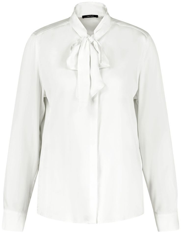 Schluppenbluse mit Schleifenkragen - lockere Bluse - fließende Bluse